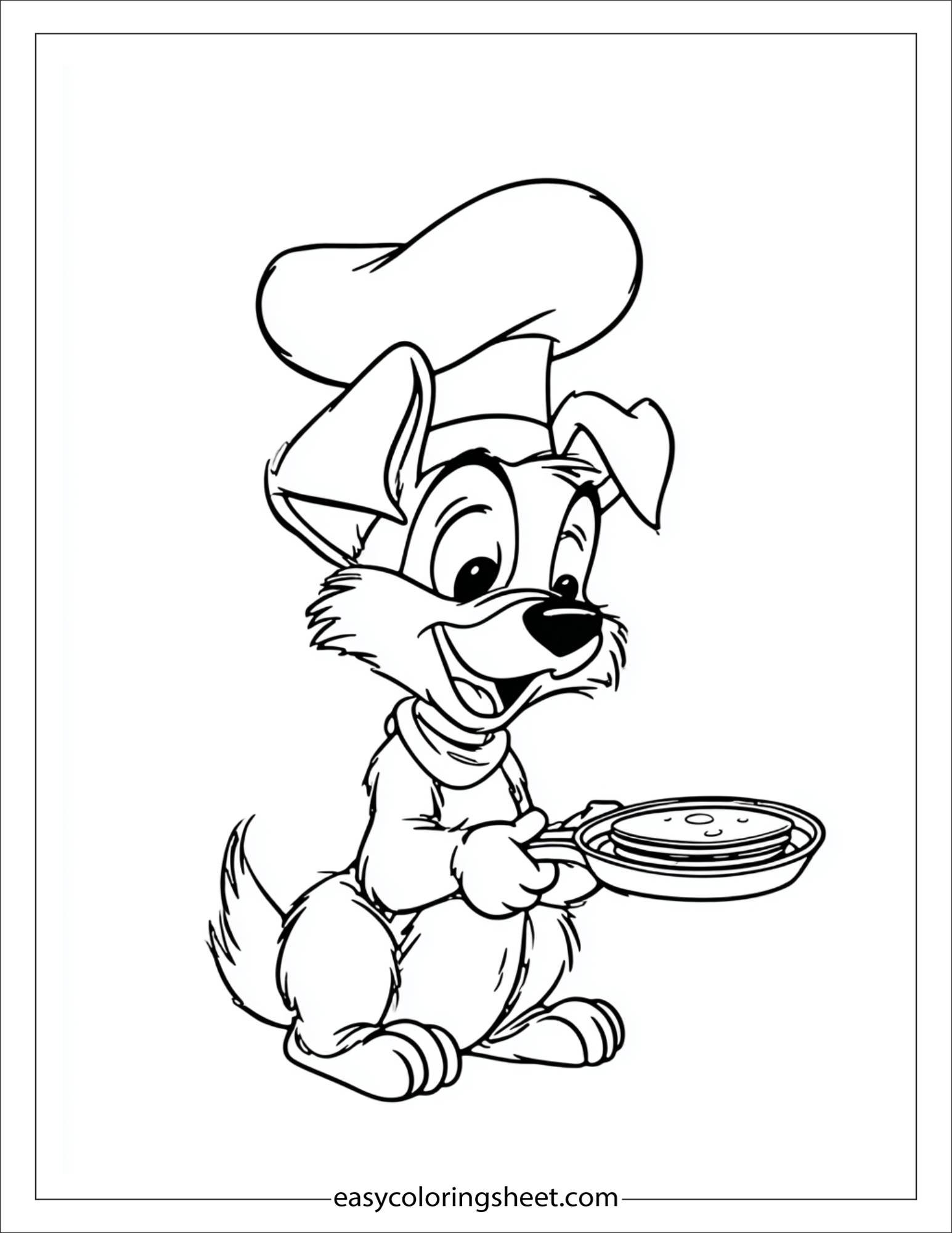 Sweet puppy cooking pancakes