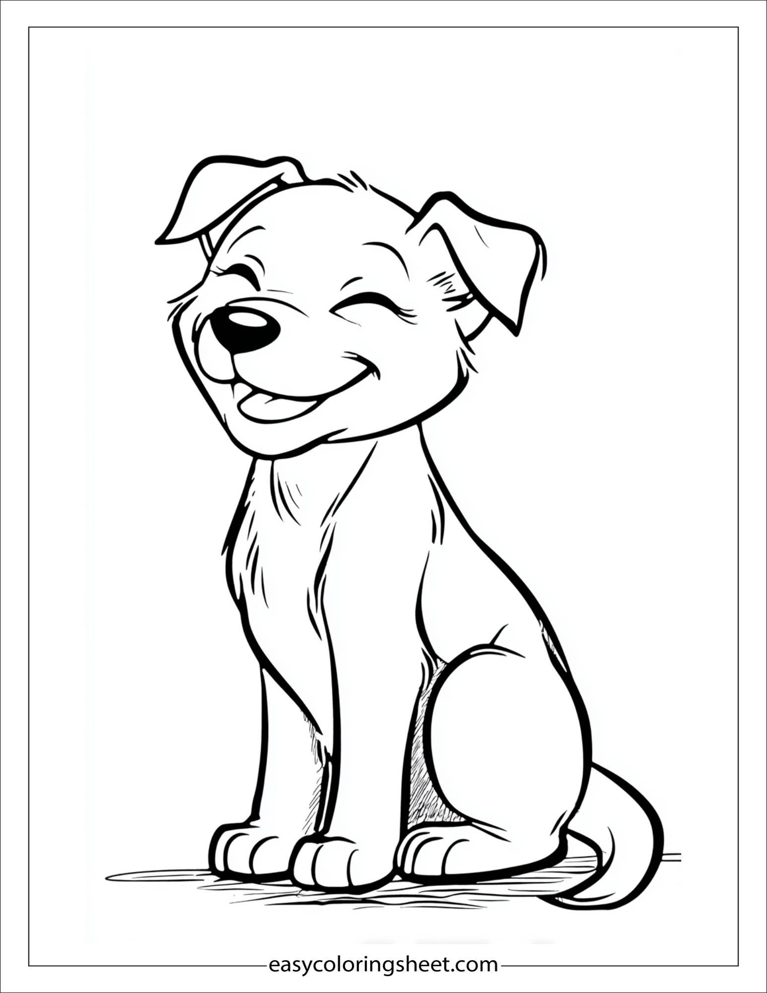 Sweet puppy smiling happily