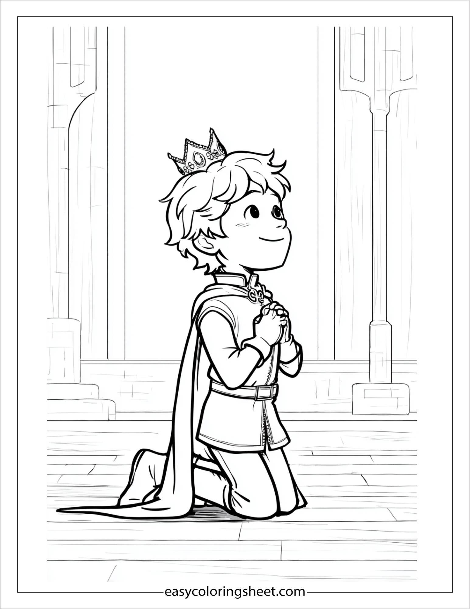 The Prince excited on one knee