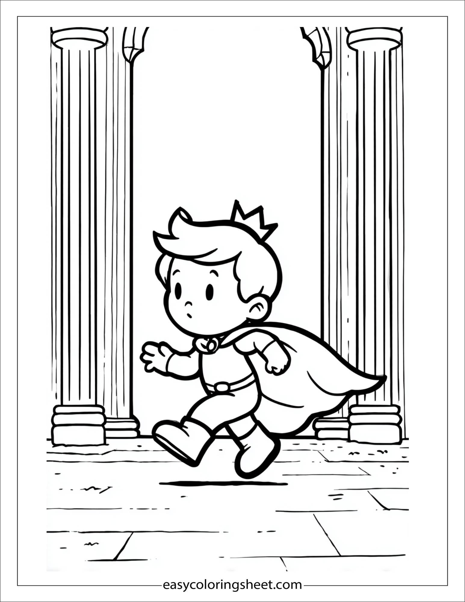 The Prince jumping looking curious