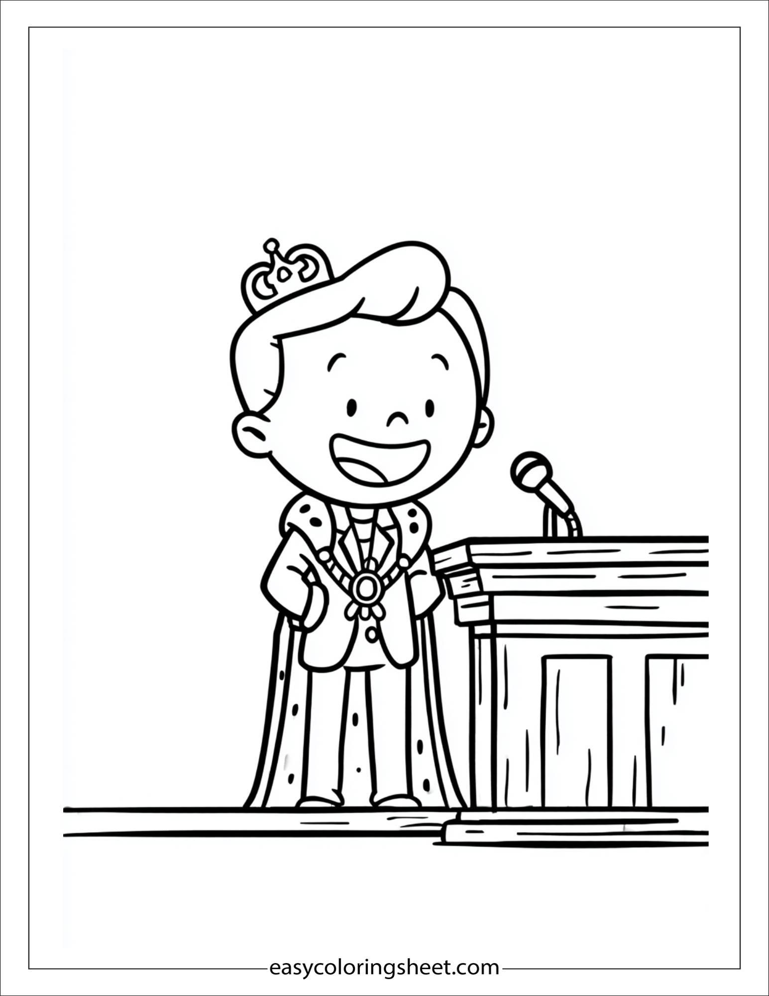 The Prince laughing making a speech