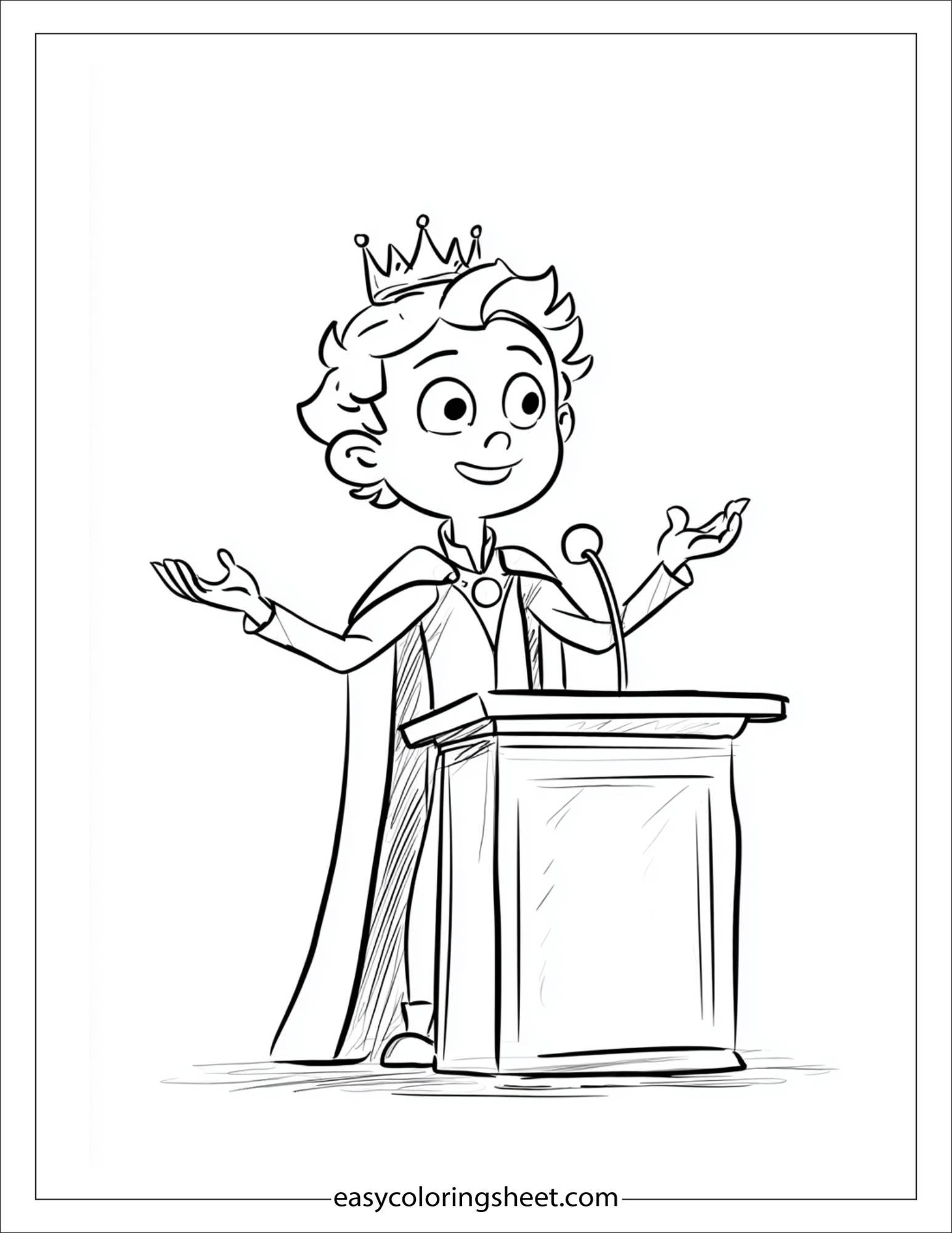 The Prince painting making a speech