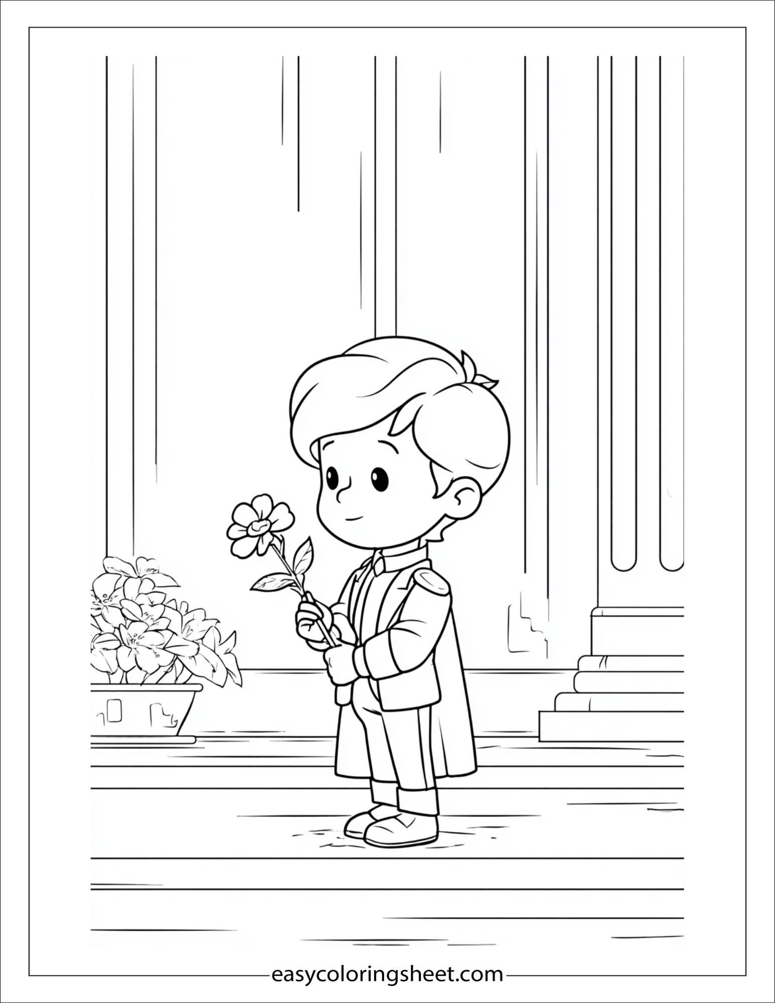 The Prince painting with a flower