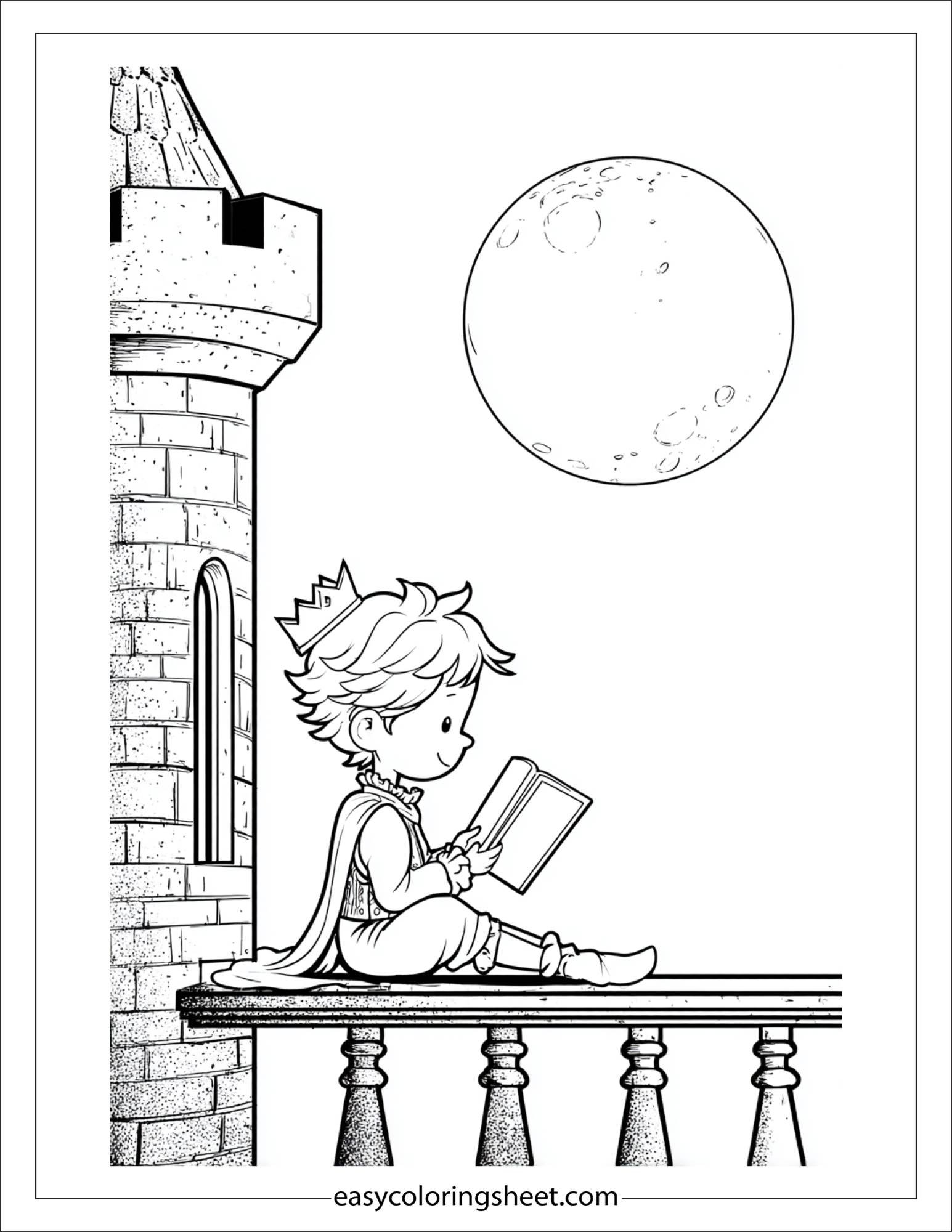 The Prince reading under moonlight