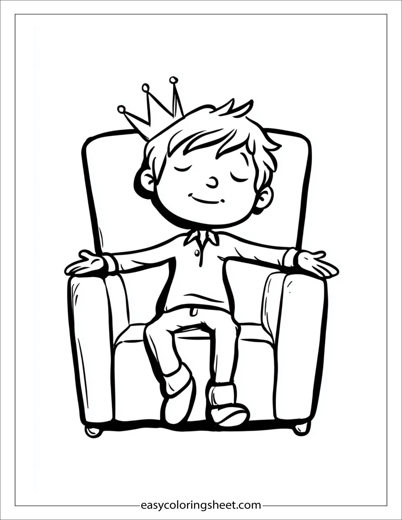 The Prince resting with arms wide