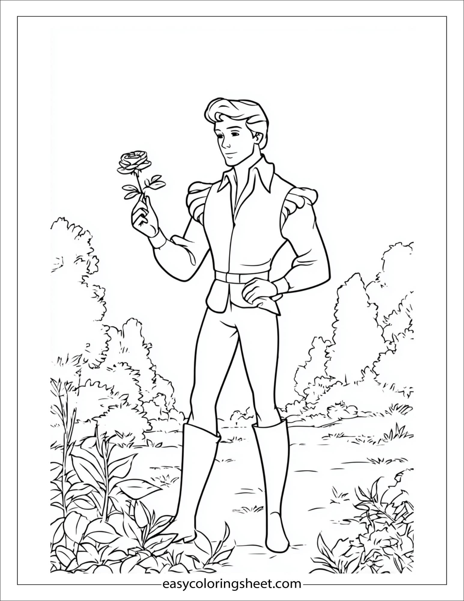 The Prince surprised with a flower