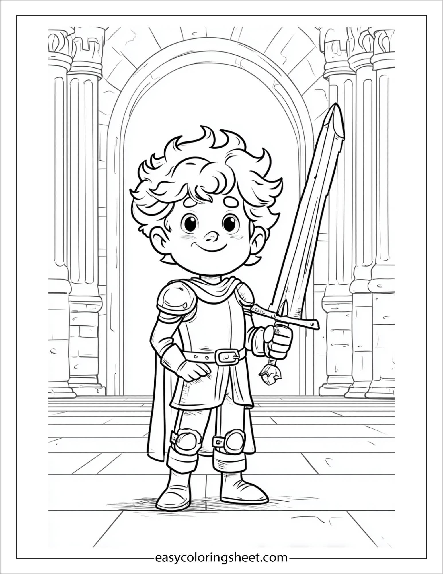 The Prince surprised with sword drawn