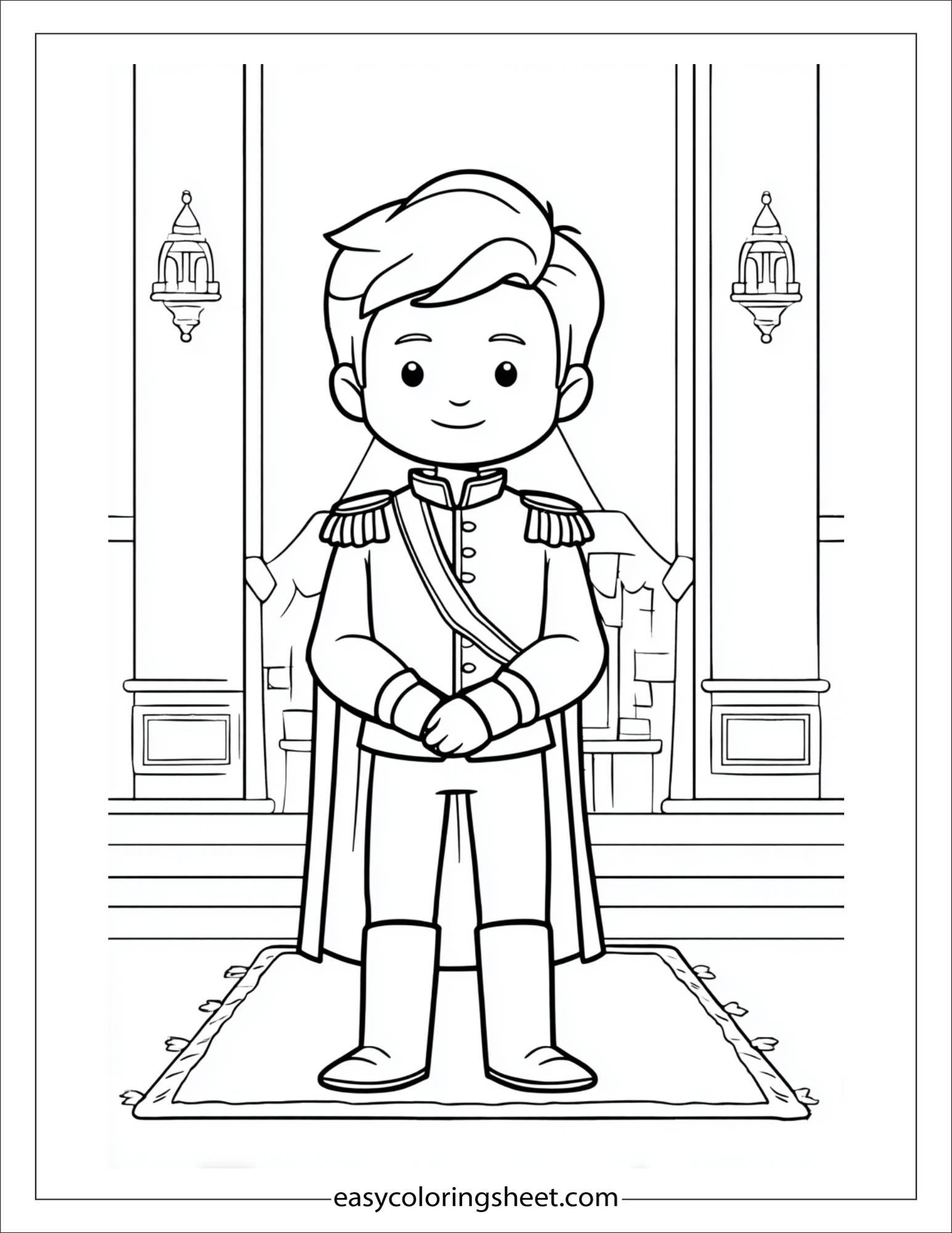 The Prince writing standing tall