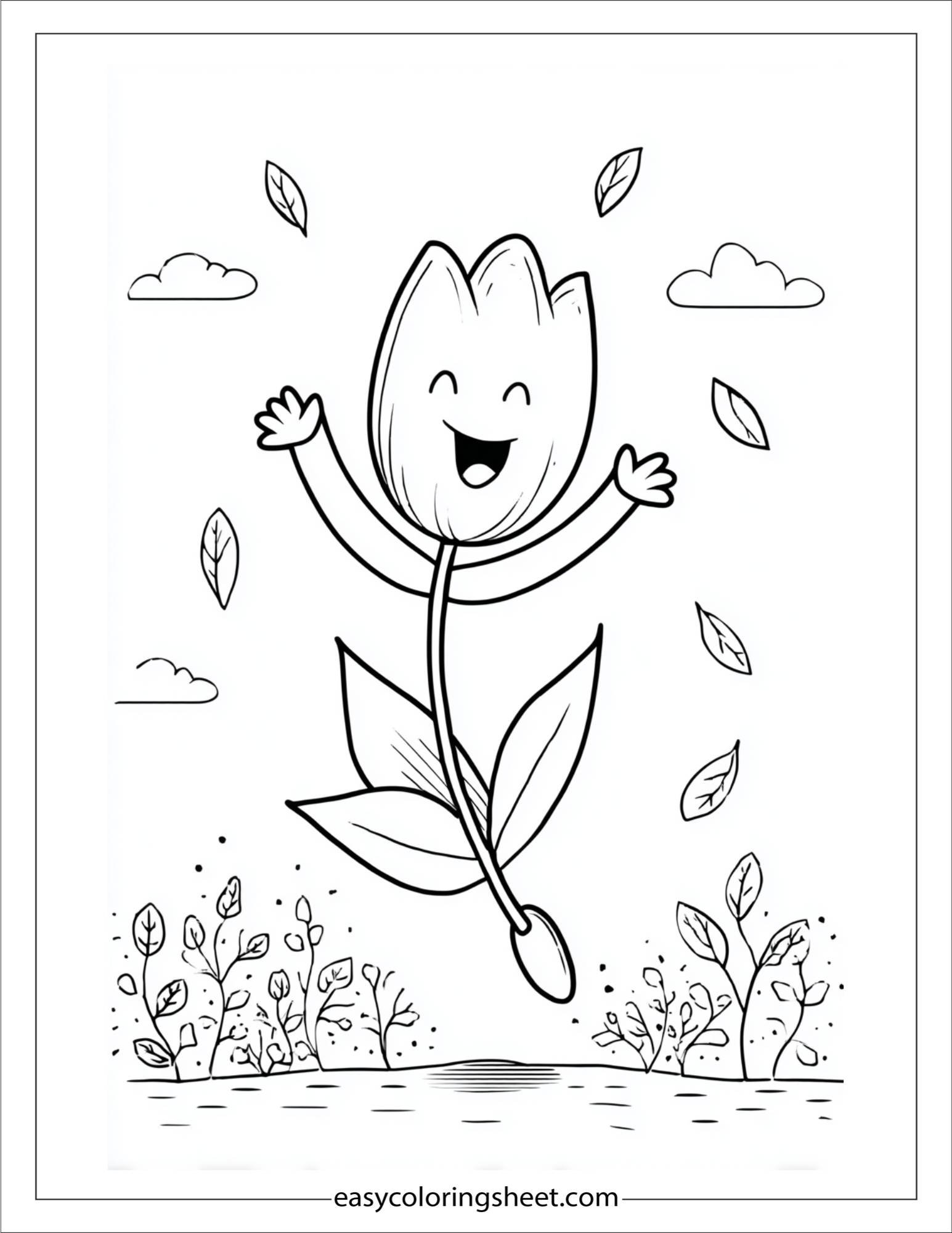 Tulip jumping with joy