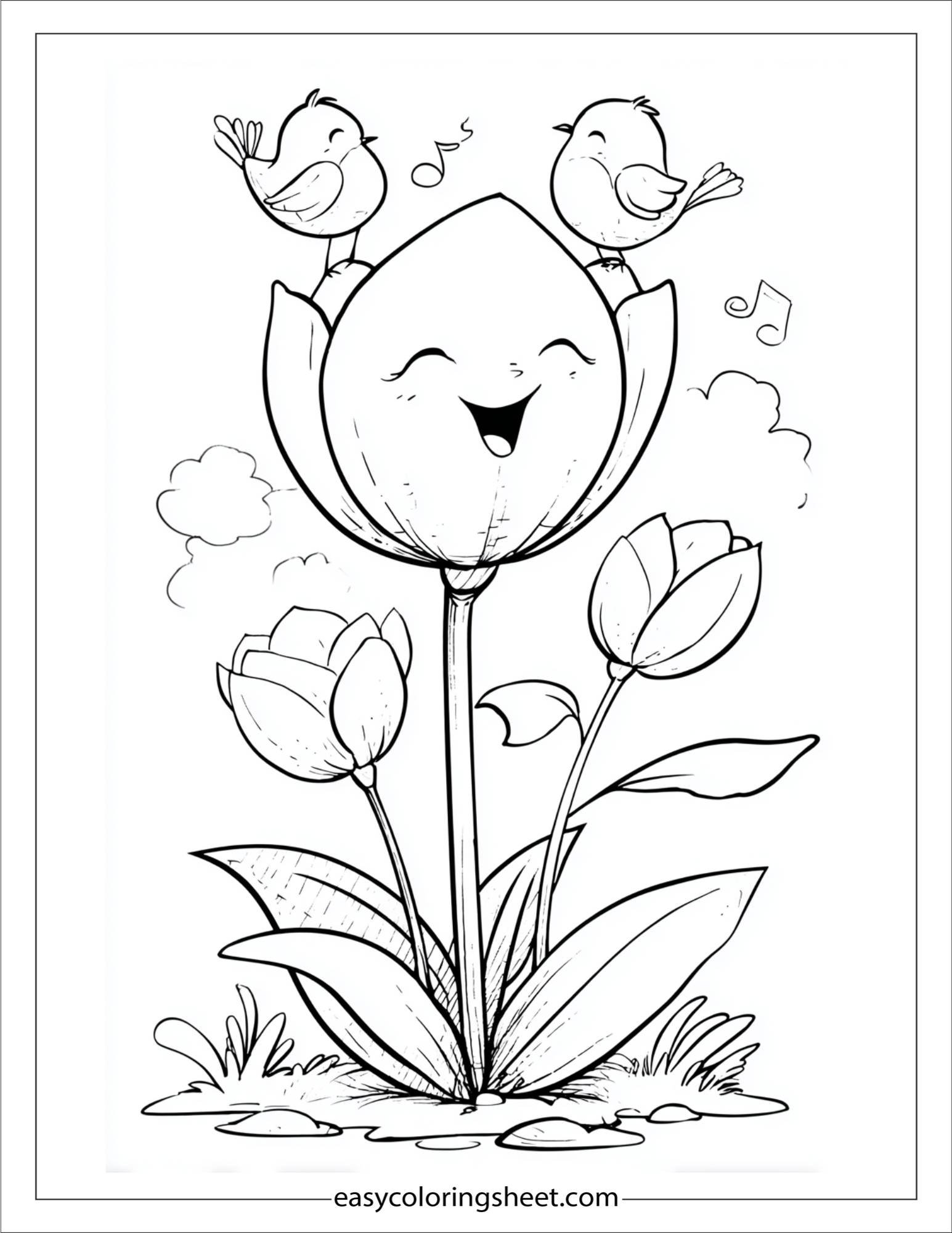 Tulip listening to birds