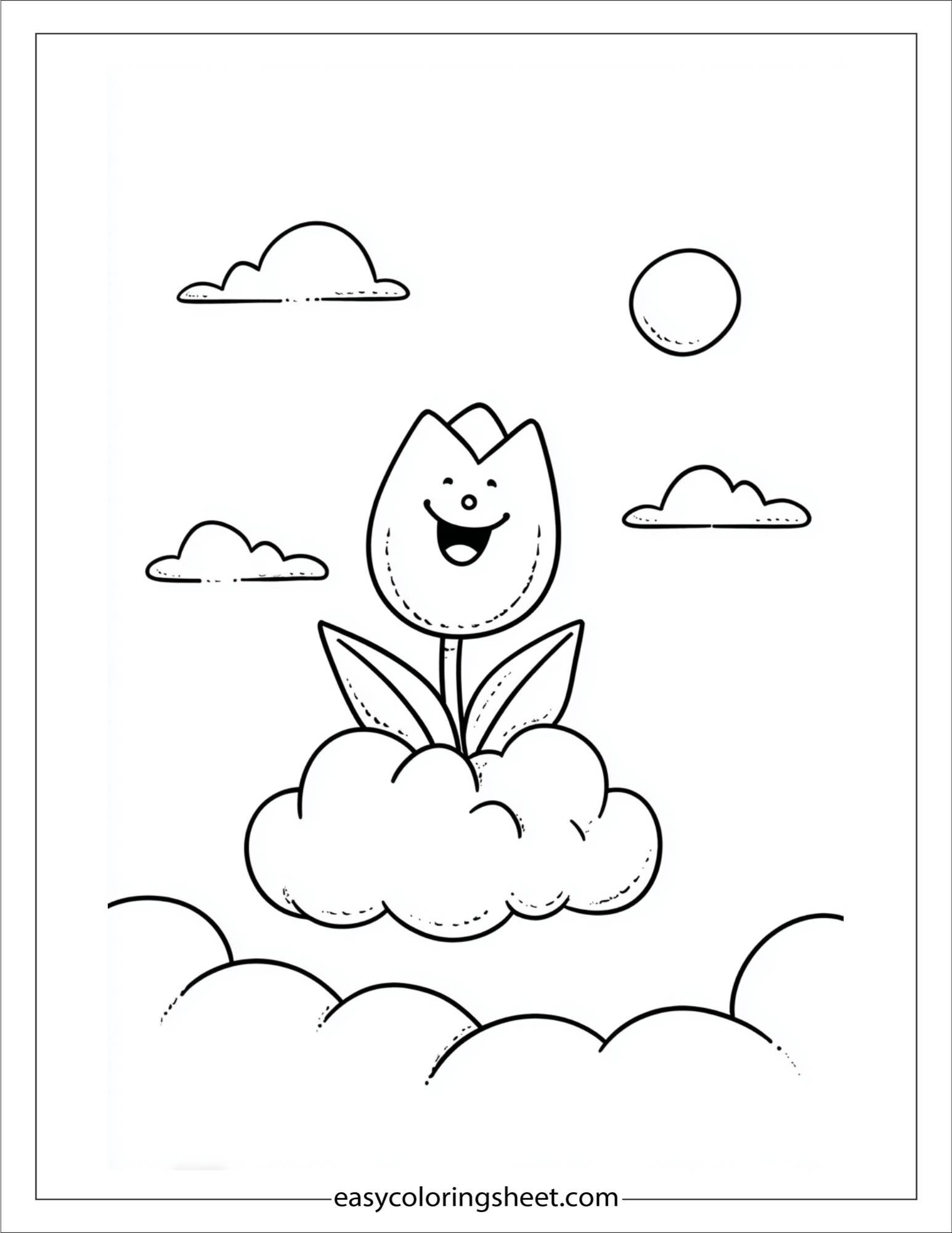Tulip riding a cloud