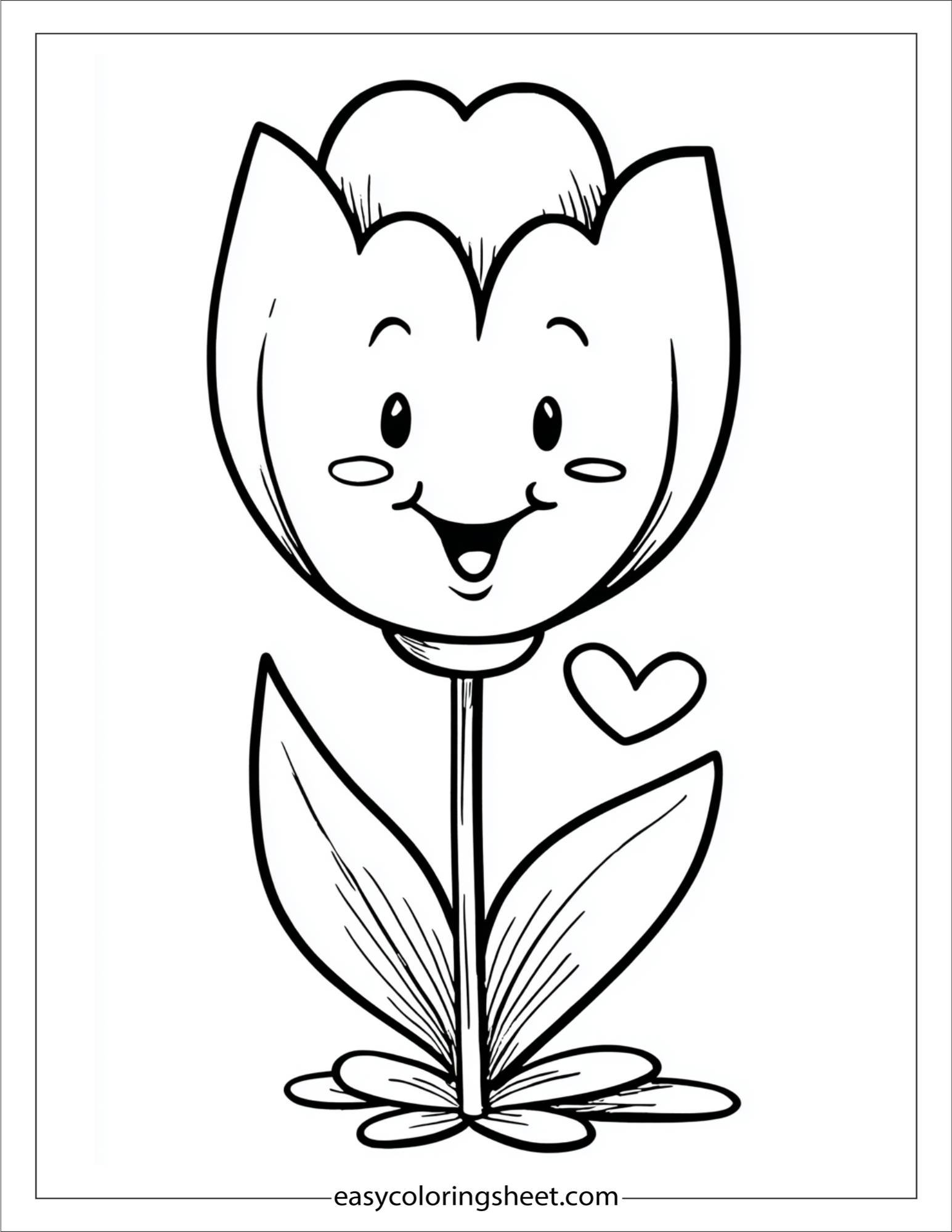 Tulip with heart shaped petals