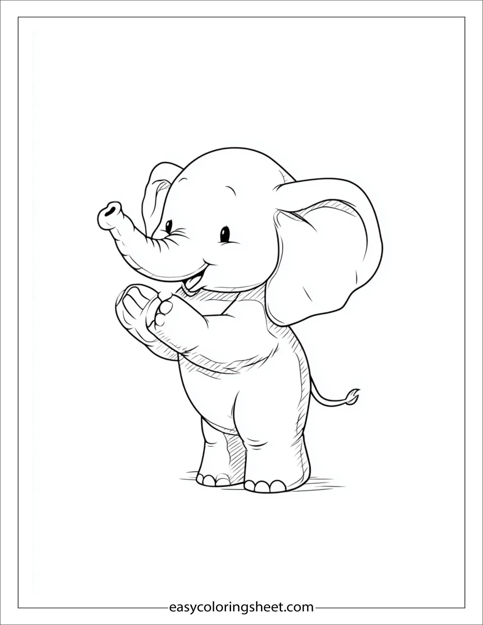 Winner elephant clapping for friends