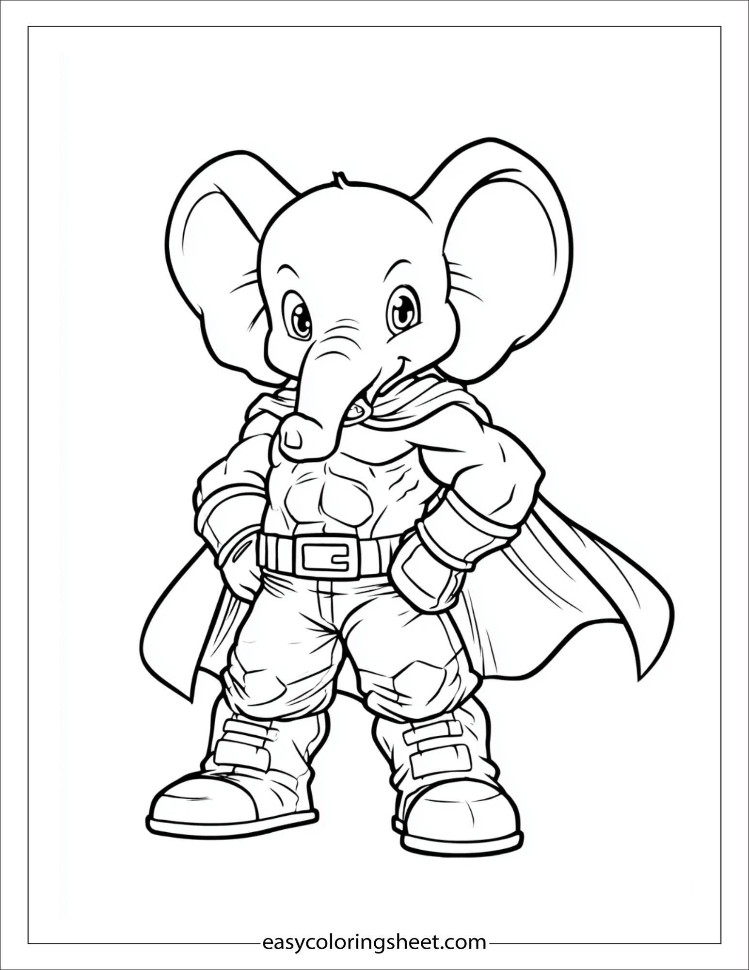 Winner elephant posing like a hero