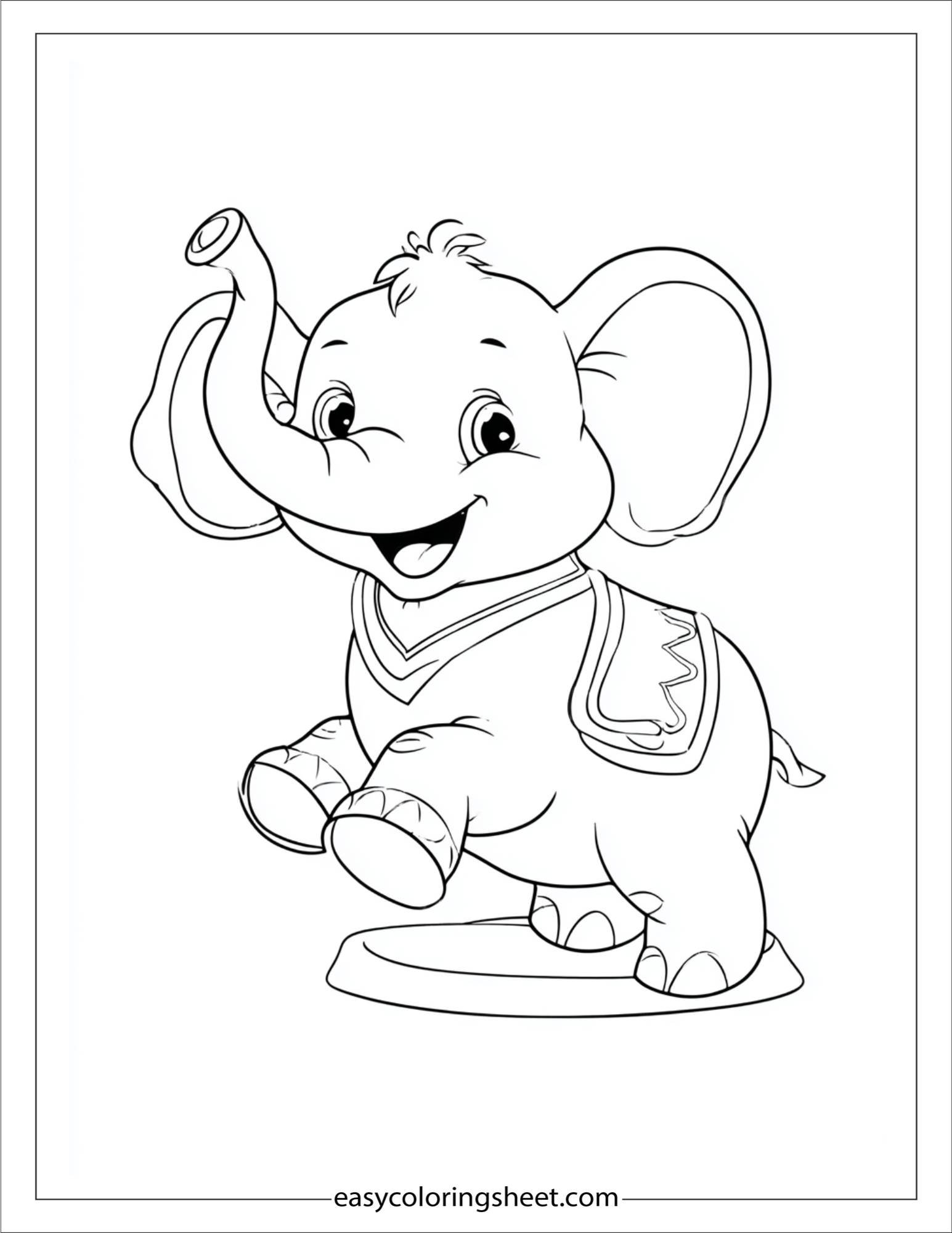 Winner elephant racing with joy