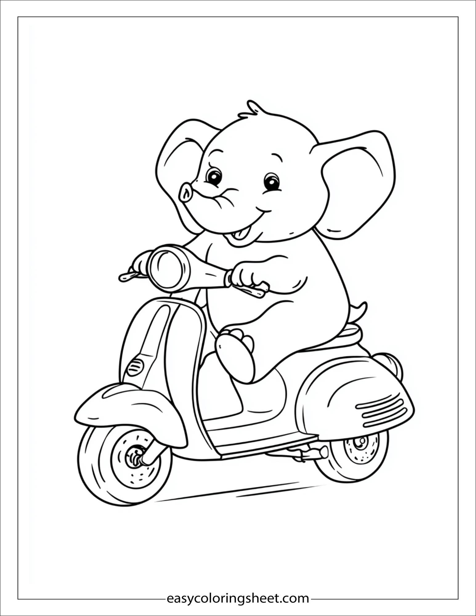 Winner elephant riding a scooter