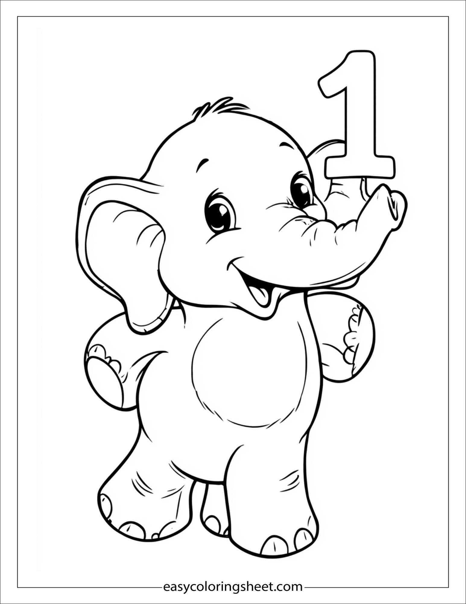 Winner elephant showing number one sign