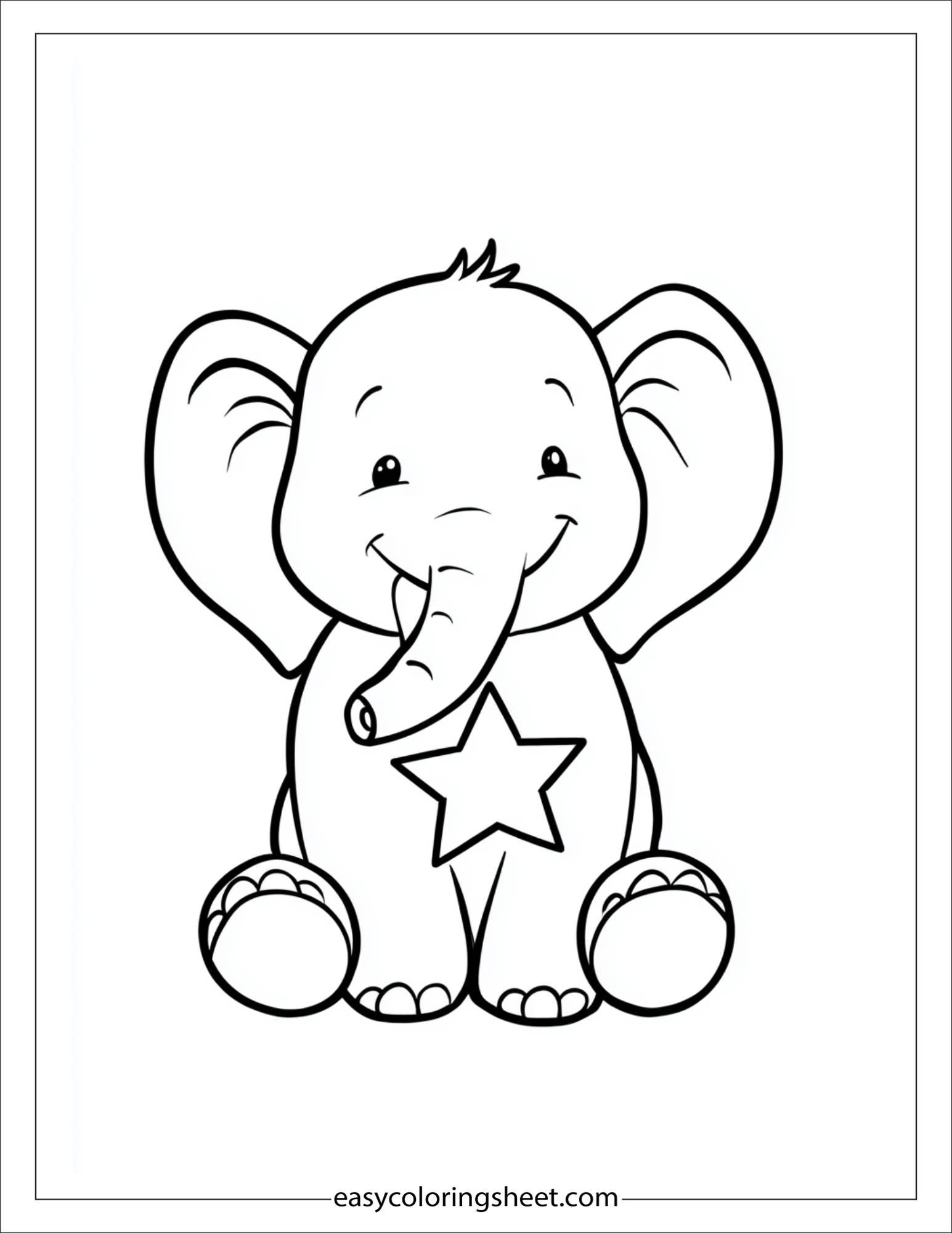 Winner elephant smiling with a gold star