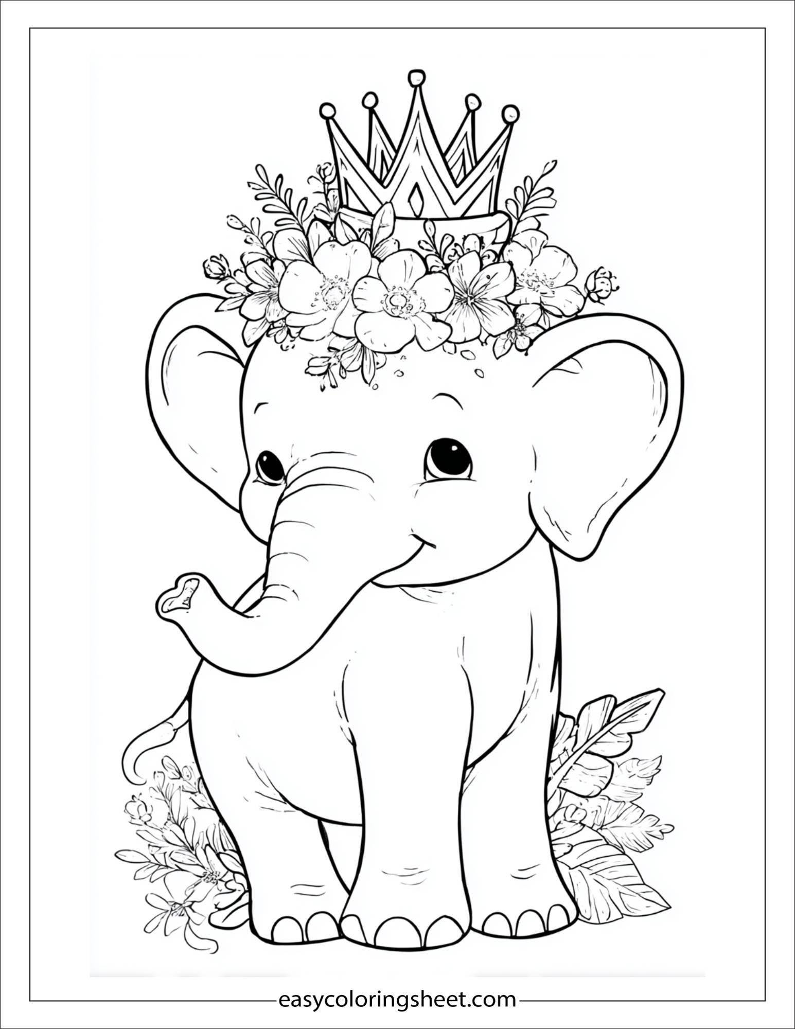 Winner elephant wearing a crown of flowers