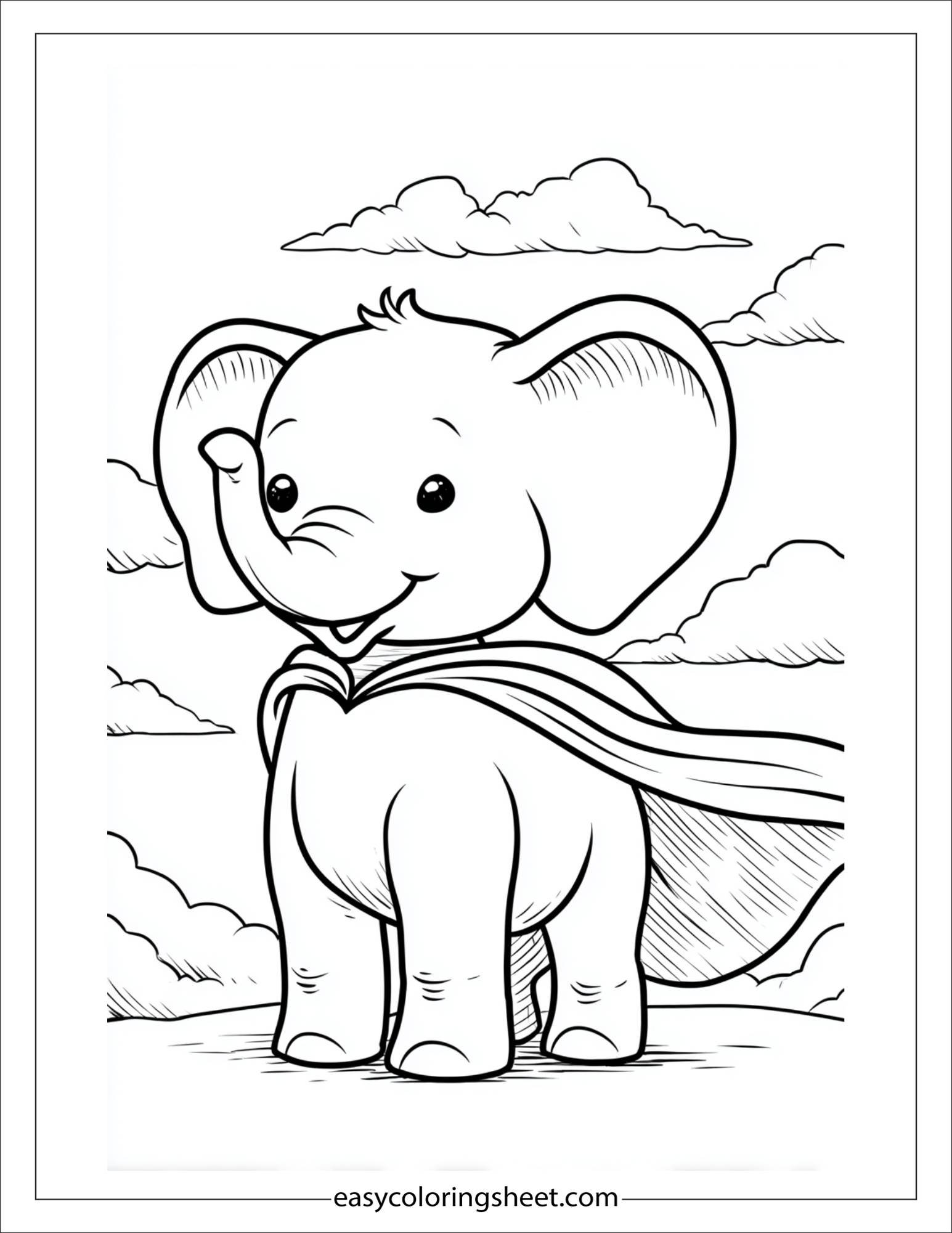 Winner elephant wearing a superhero cape