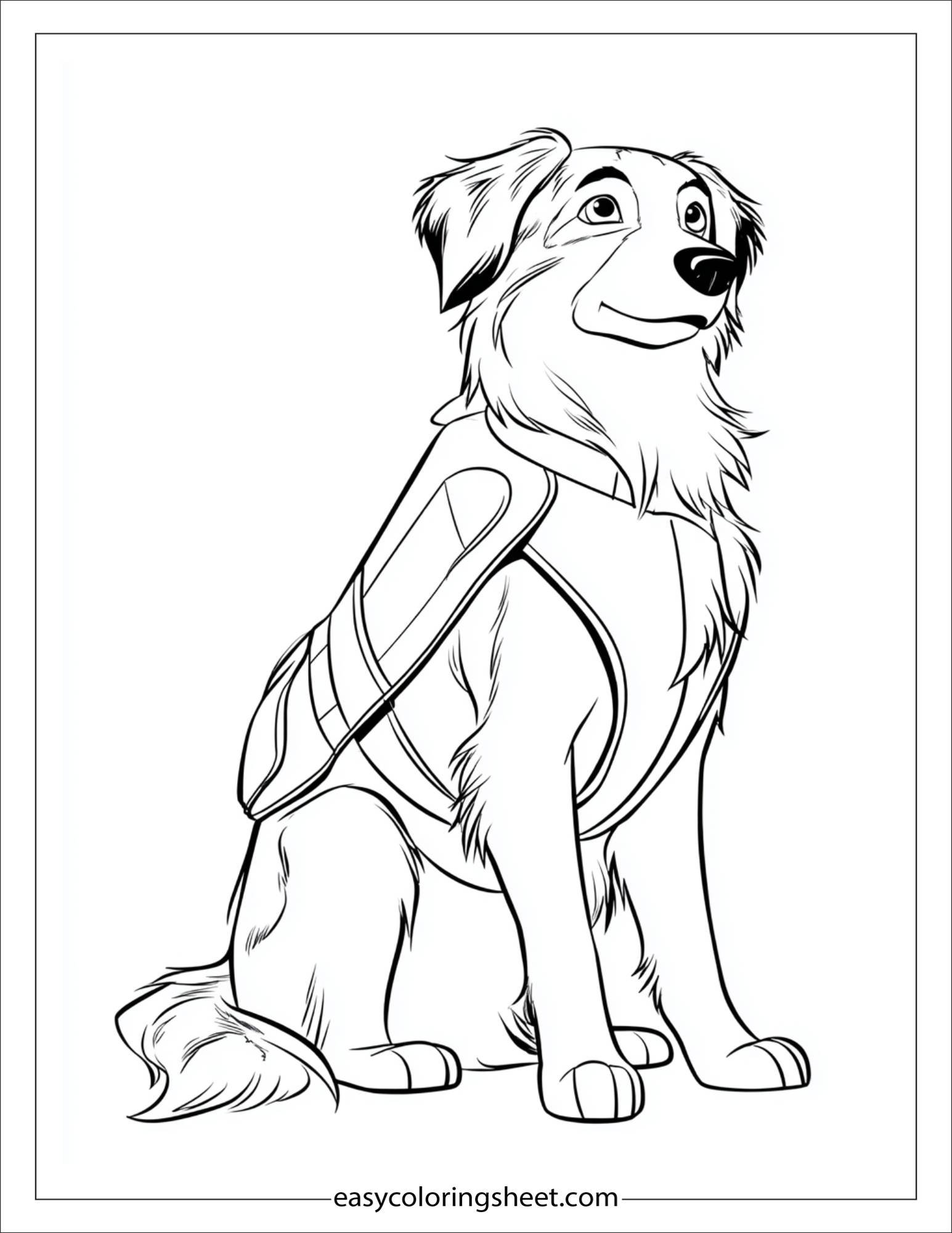 caring dog in a rescue vest