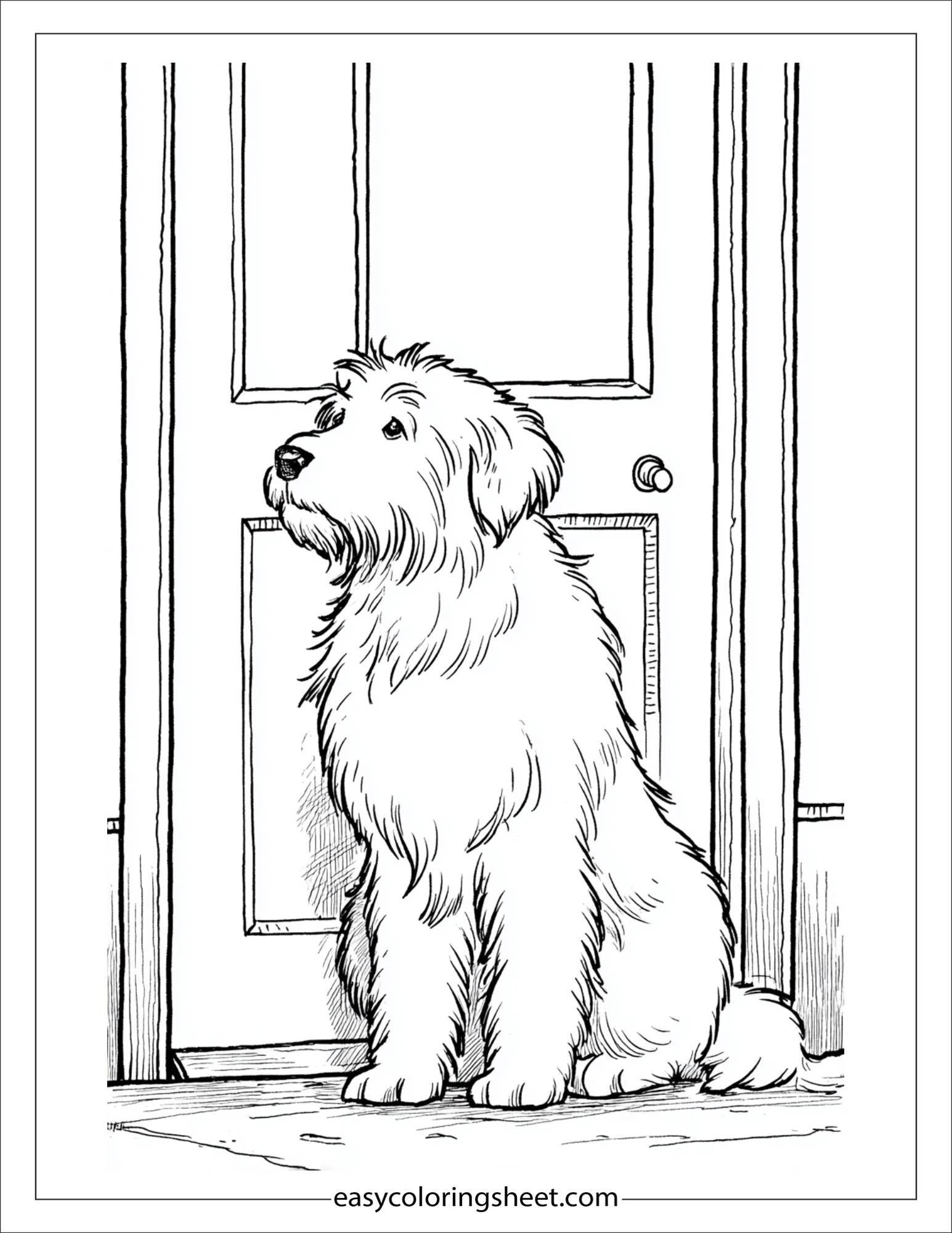 caring dog waiting at the door
