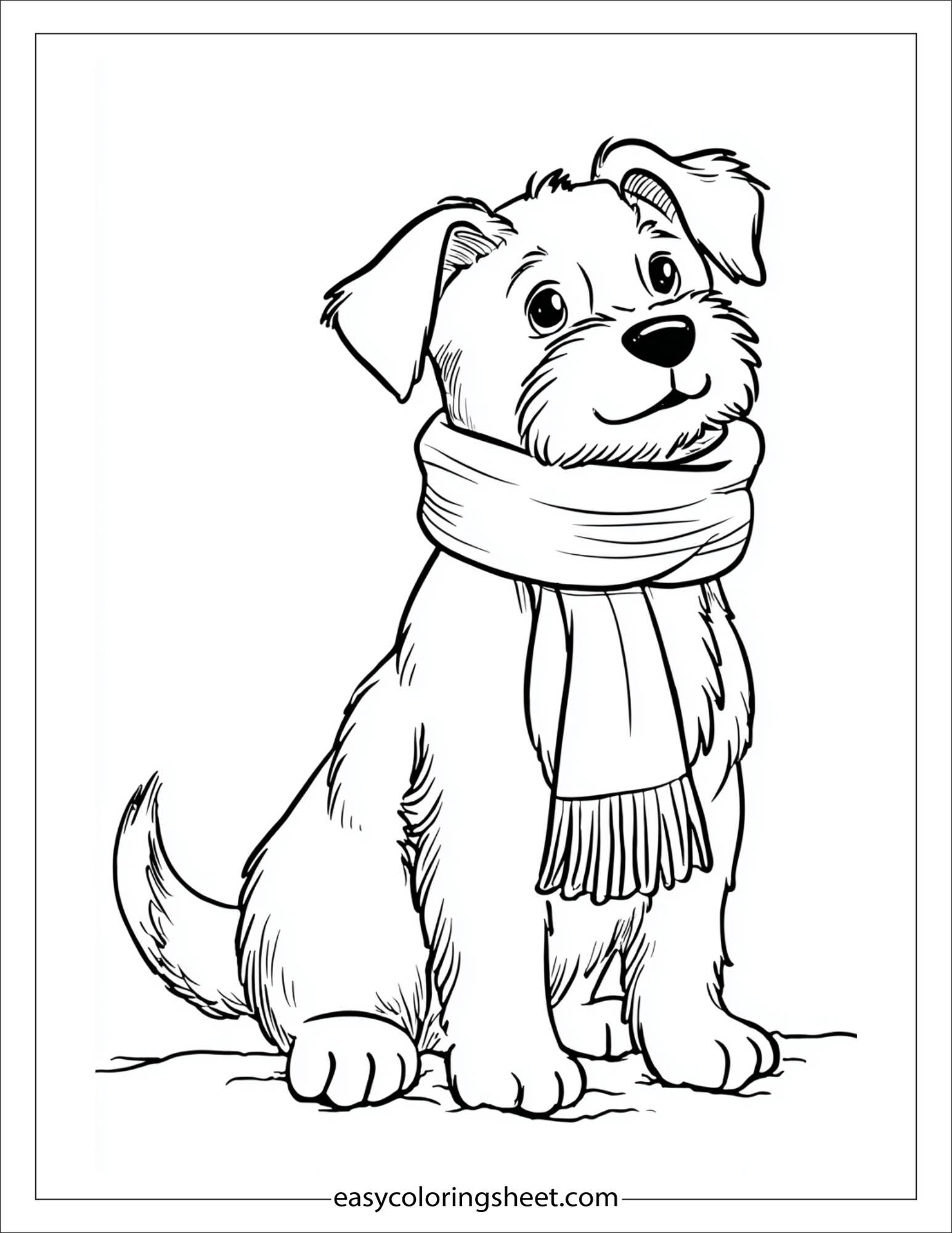 caring dog wearing a scarf
