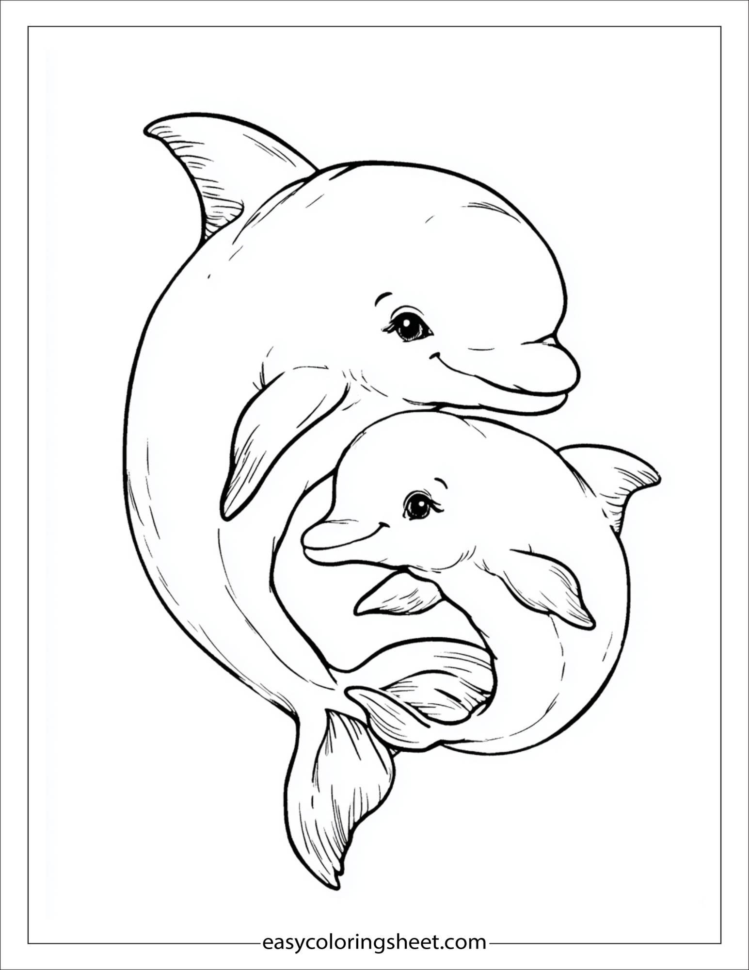 dolphin cuddling with baby dolphin