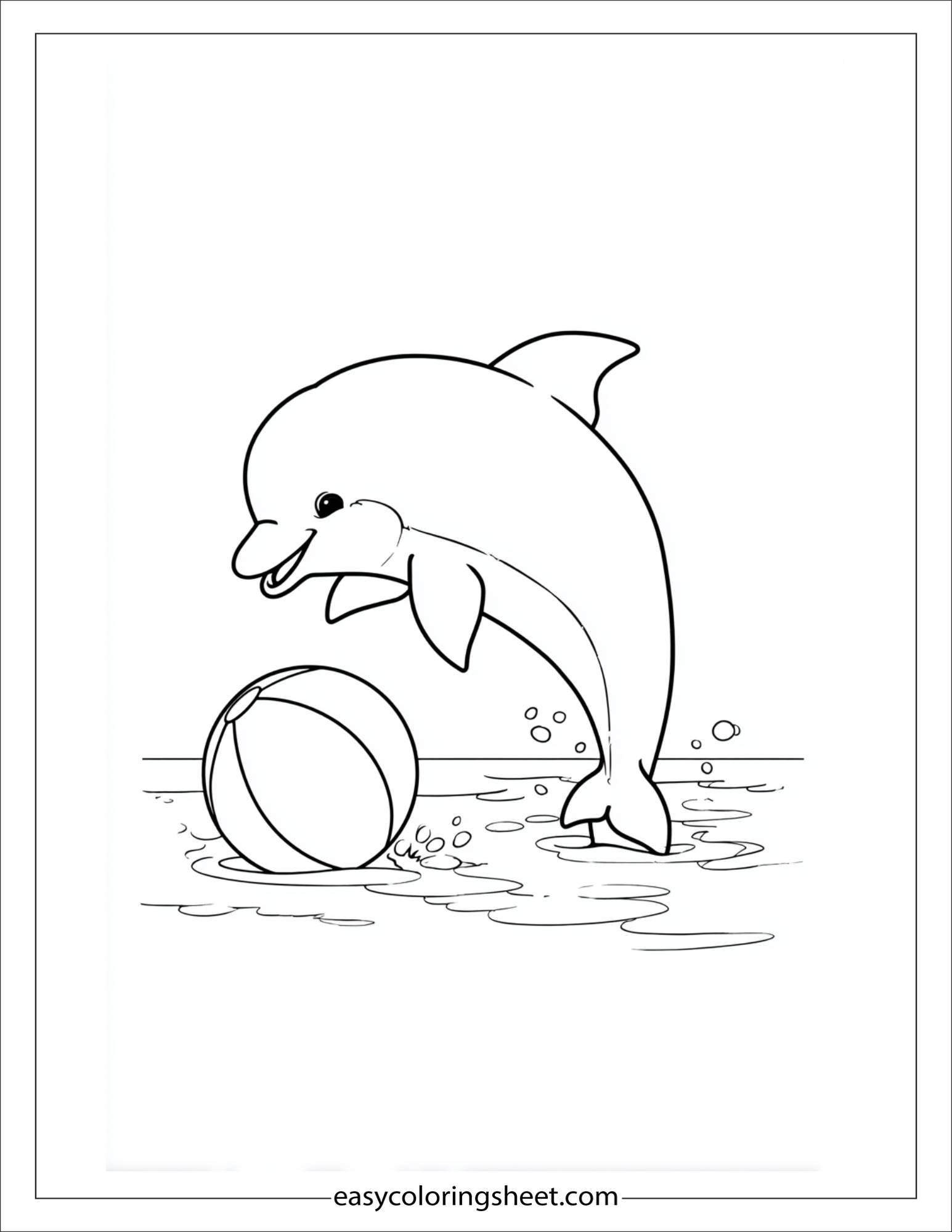 dolphin playing with a beach ball
