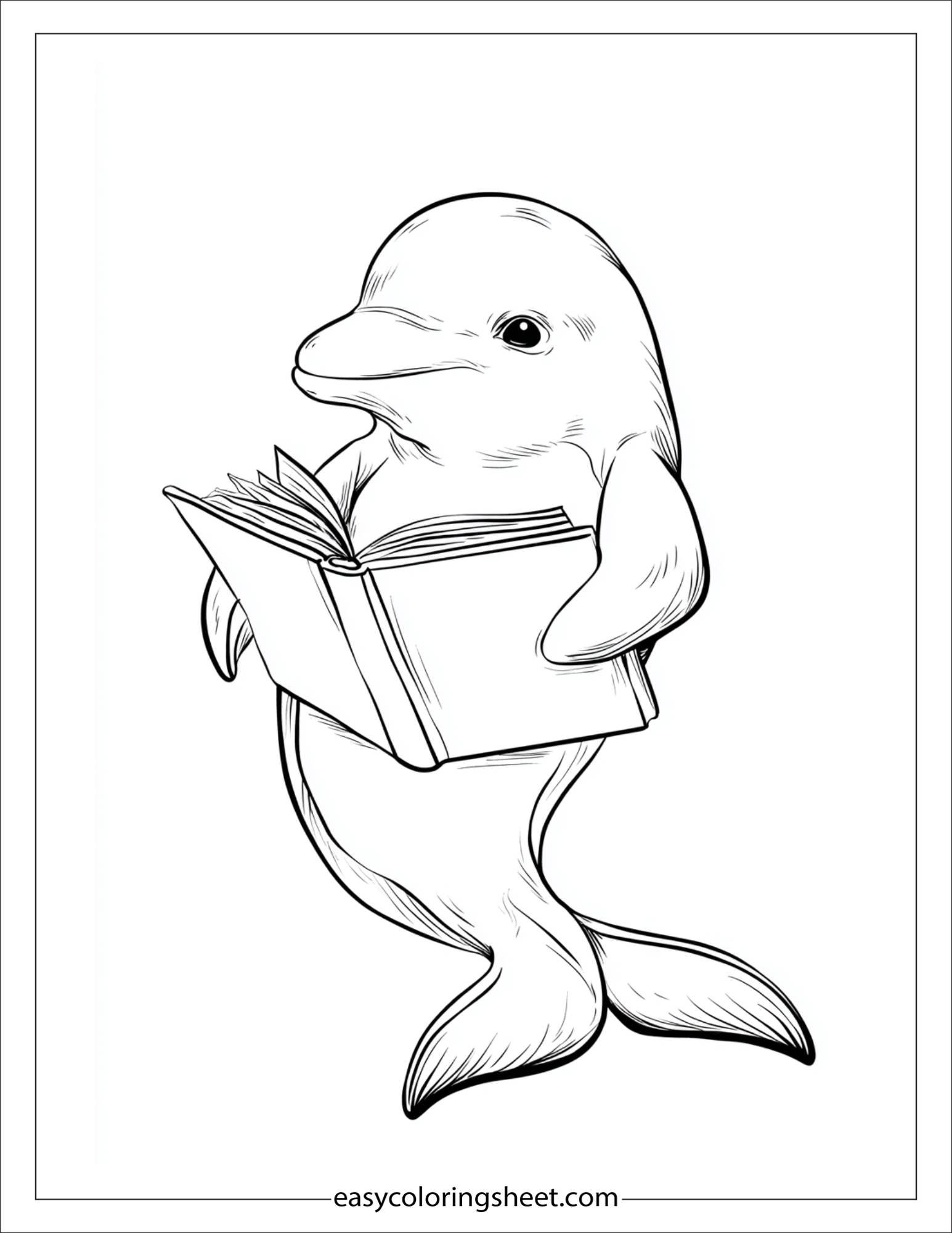 dolphin reading a book