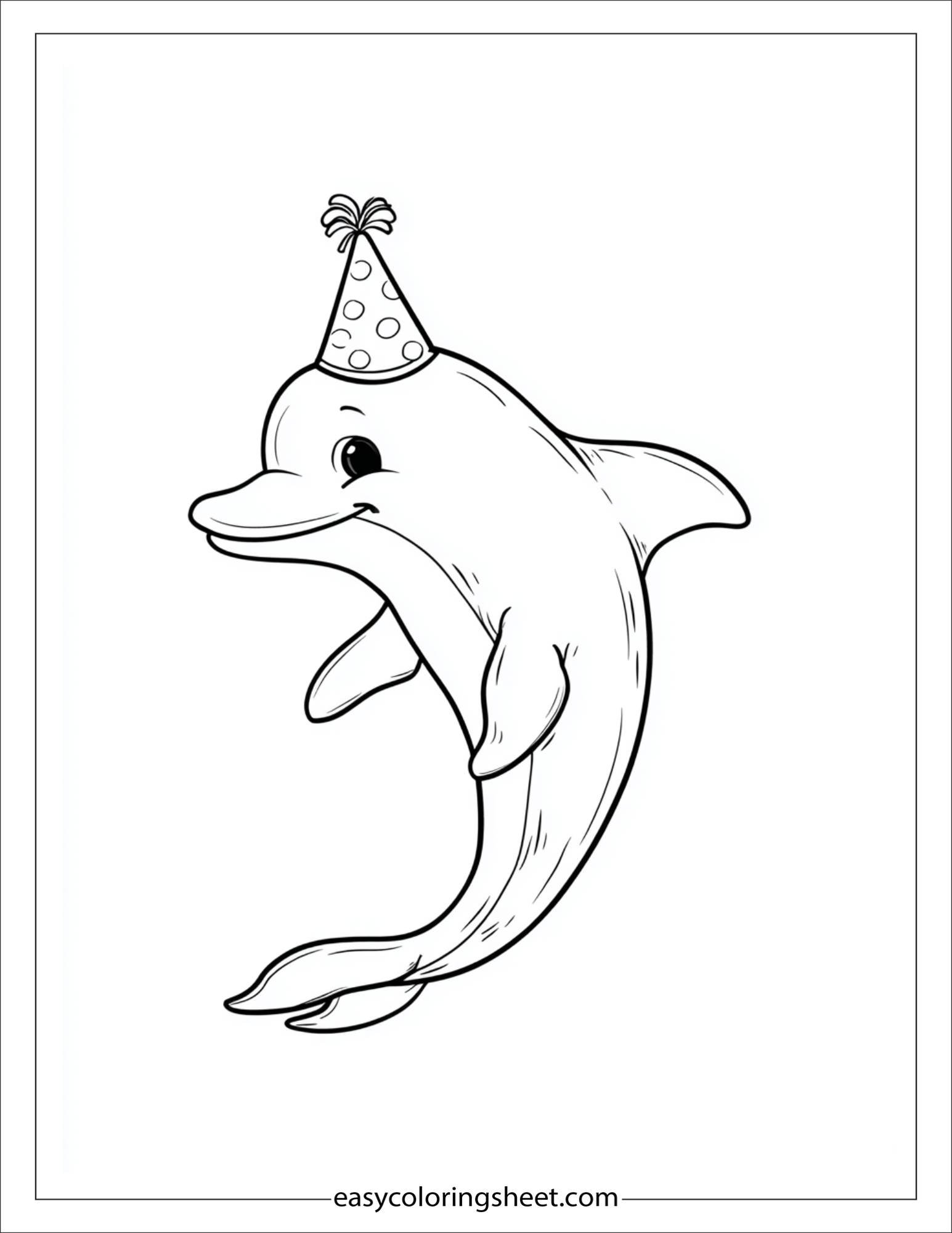dolphin wearing a party hat