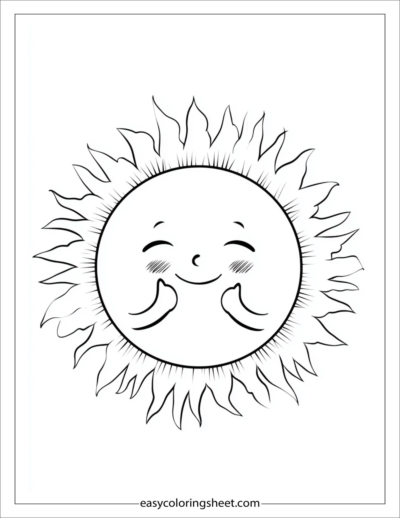 happy sun hands on cheeks