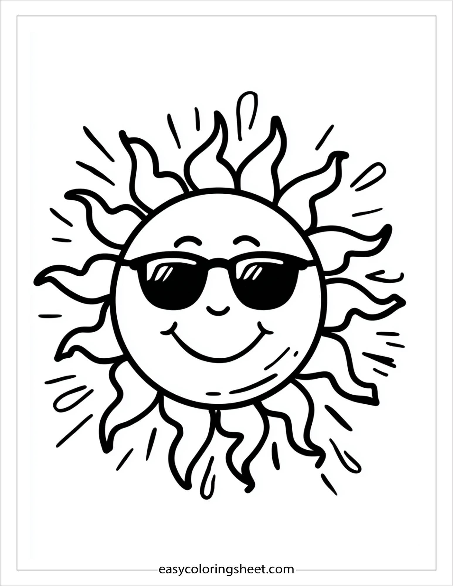 happy sun wearing sunglasses