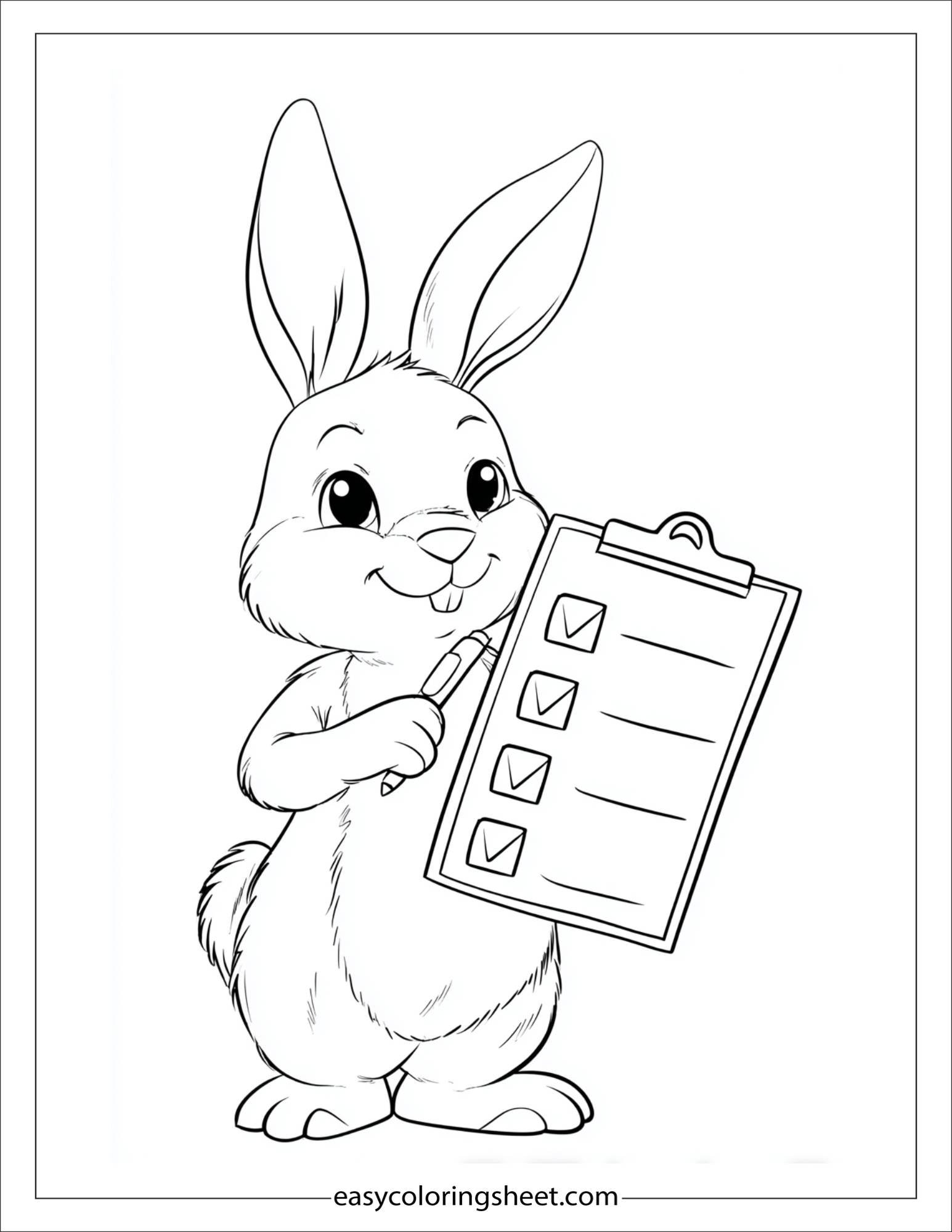 intelligent rabbit checking a checklist