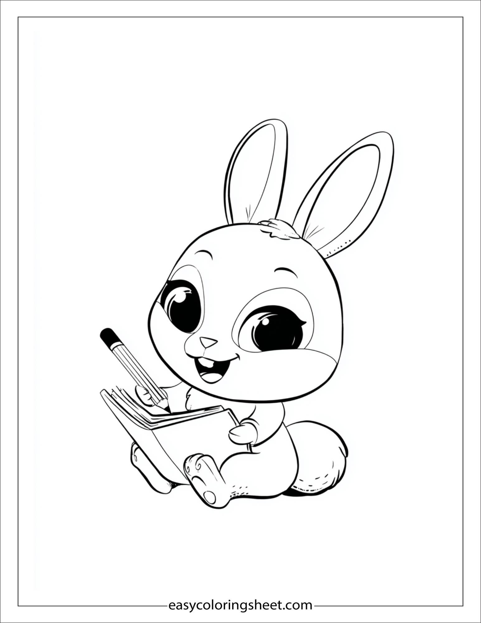 intelligent rabbit drawing a diagram