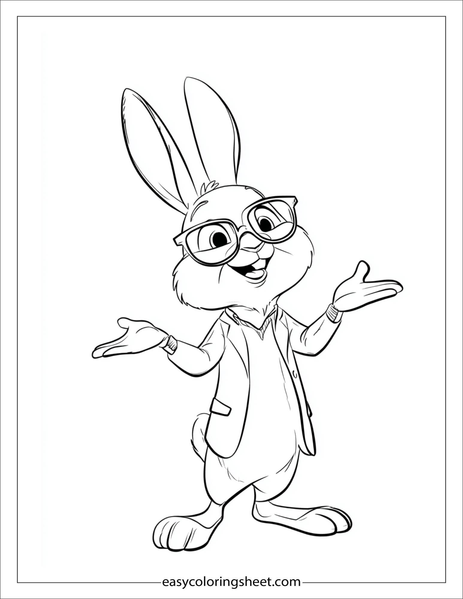 intelligent rabbit explaining to friends