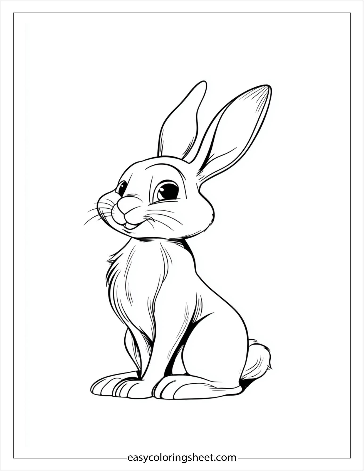 intelligent rabbit looking curious