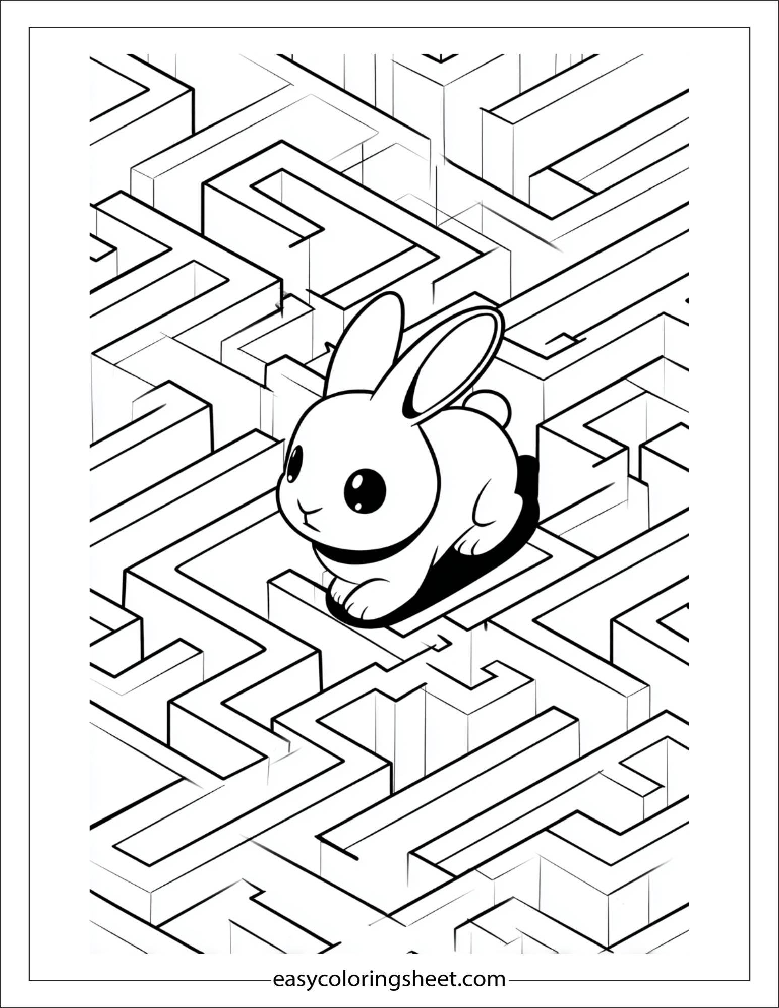 intelligent rabbit solving a maze