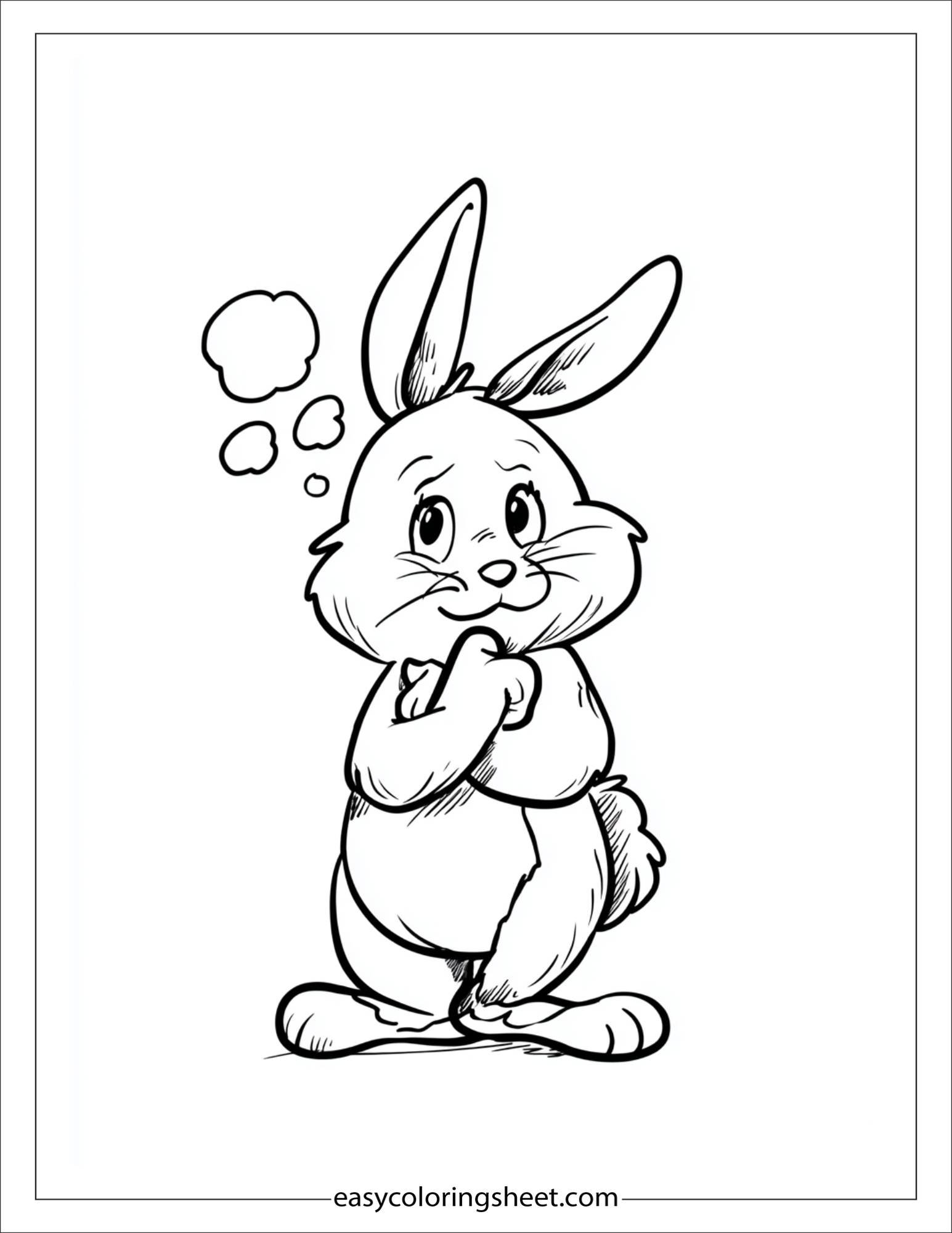 intelligent rabbit thinking deeply