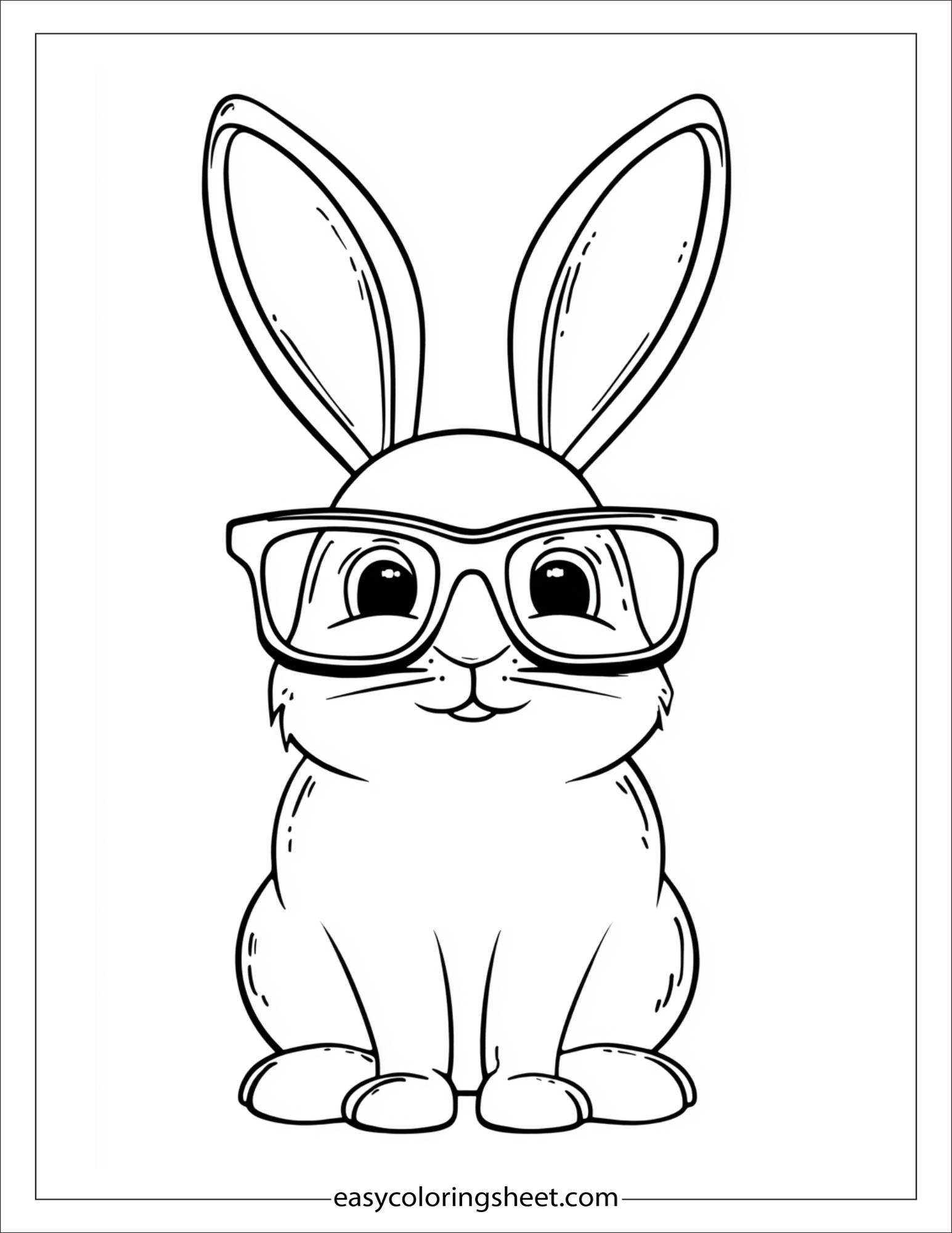 intelligent rabbit wearing glasses