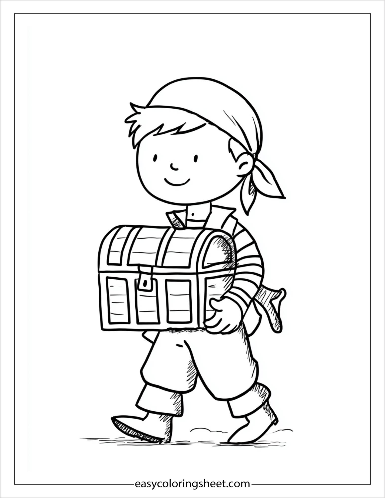 pirate carrying a chest