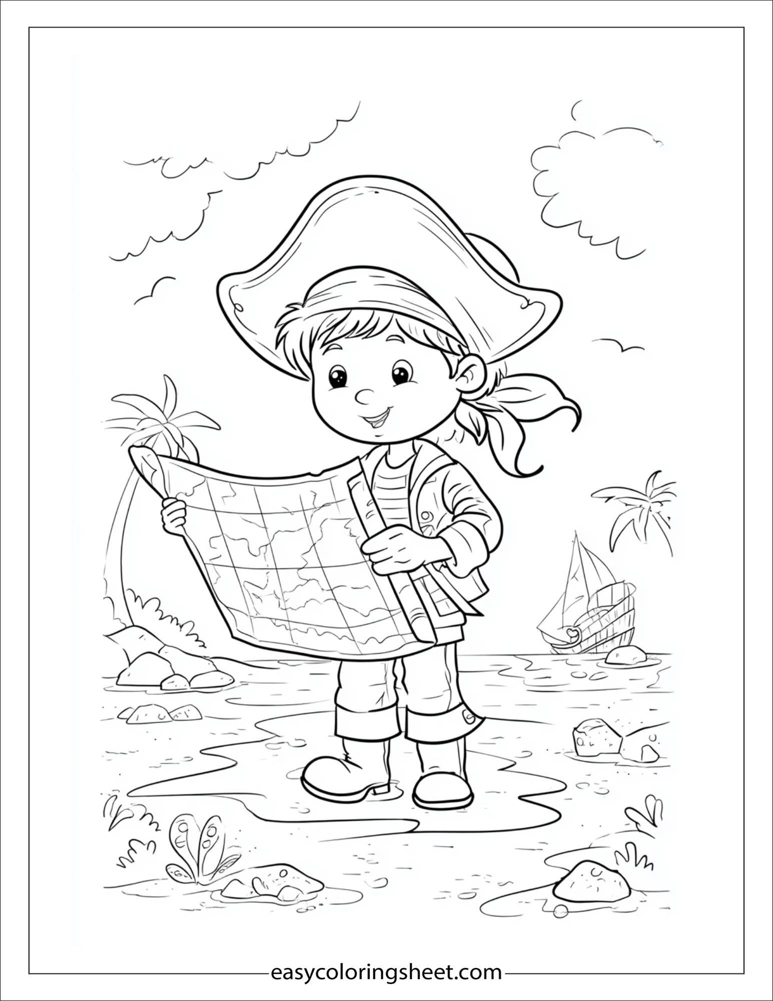 pirate holding a treasure map