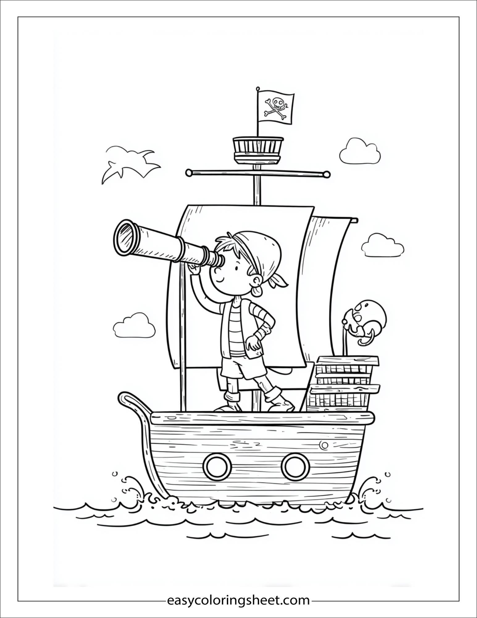 pirate looking through a telescope