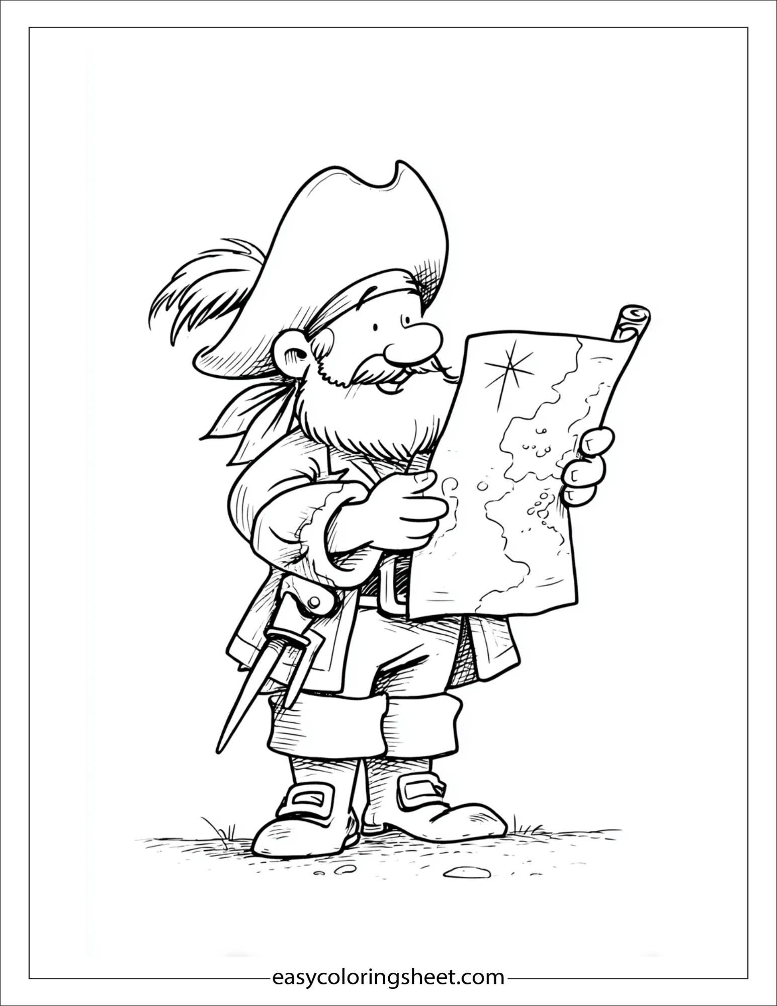 pirate reading a map