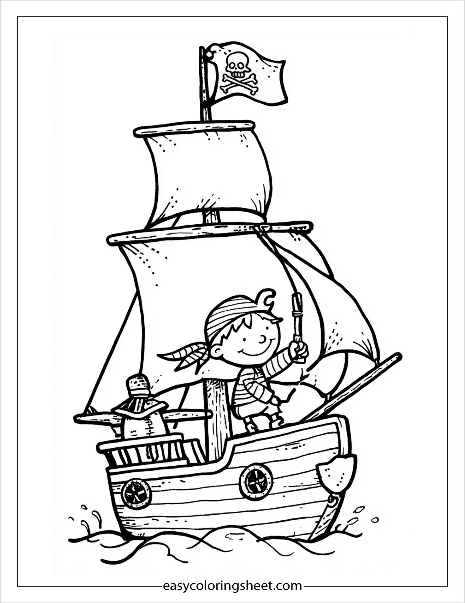 pirate sailing a ship