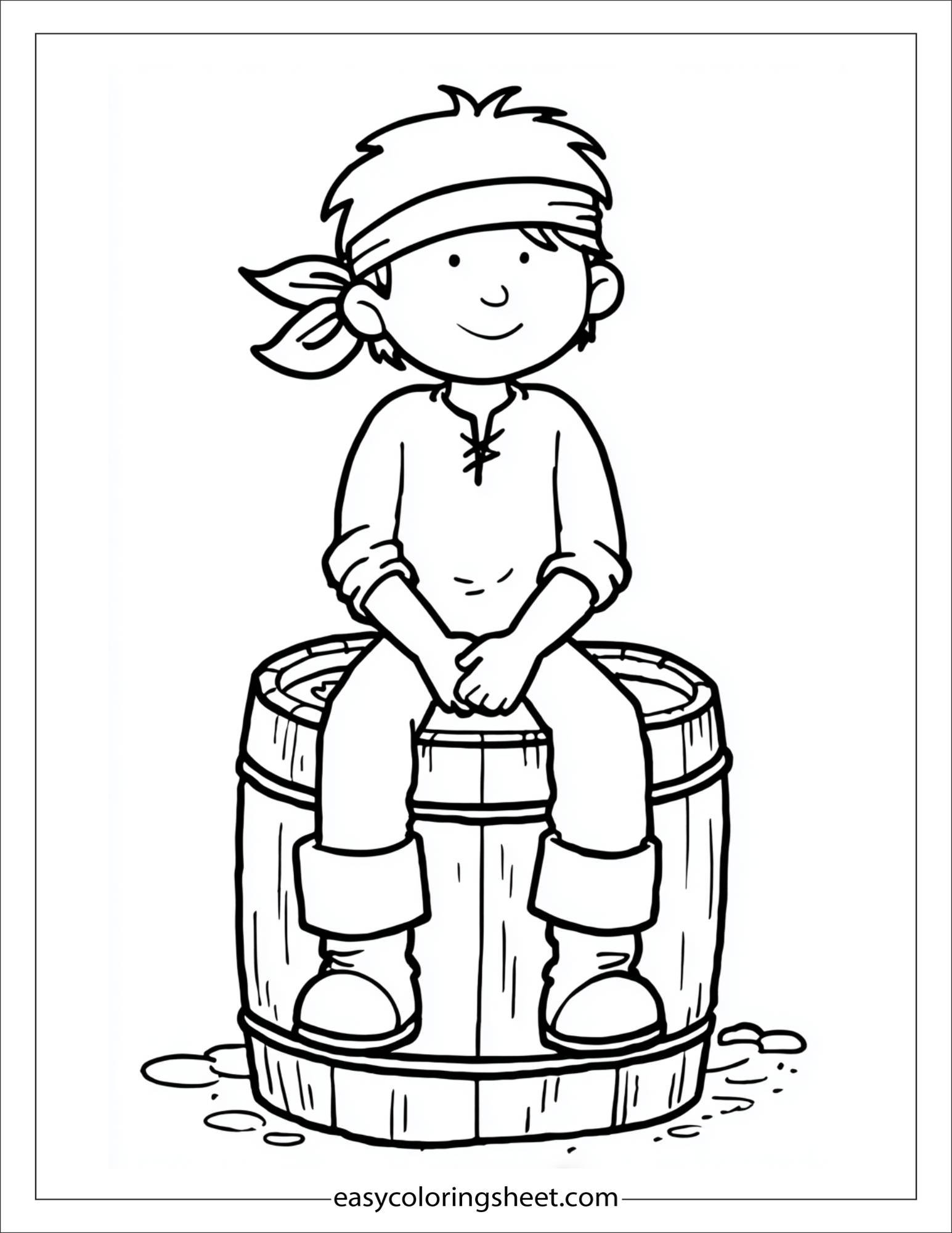 pirate sitting on a barrel