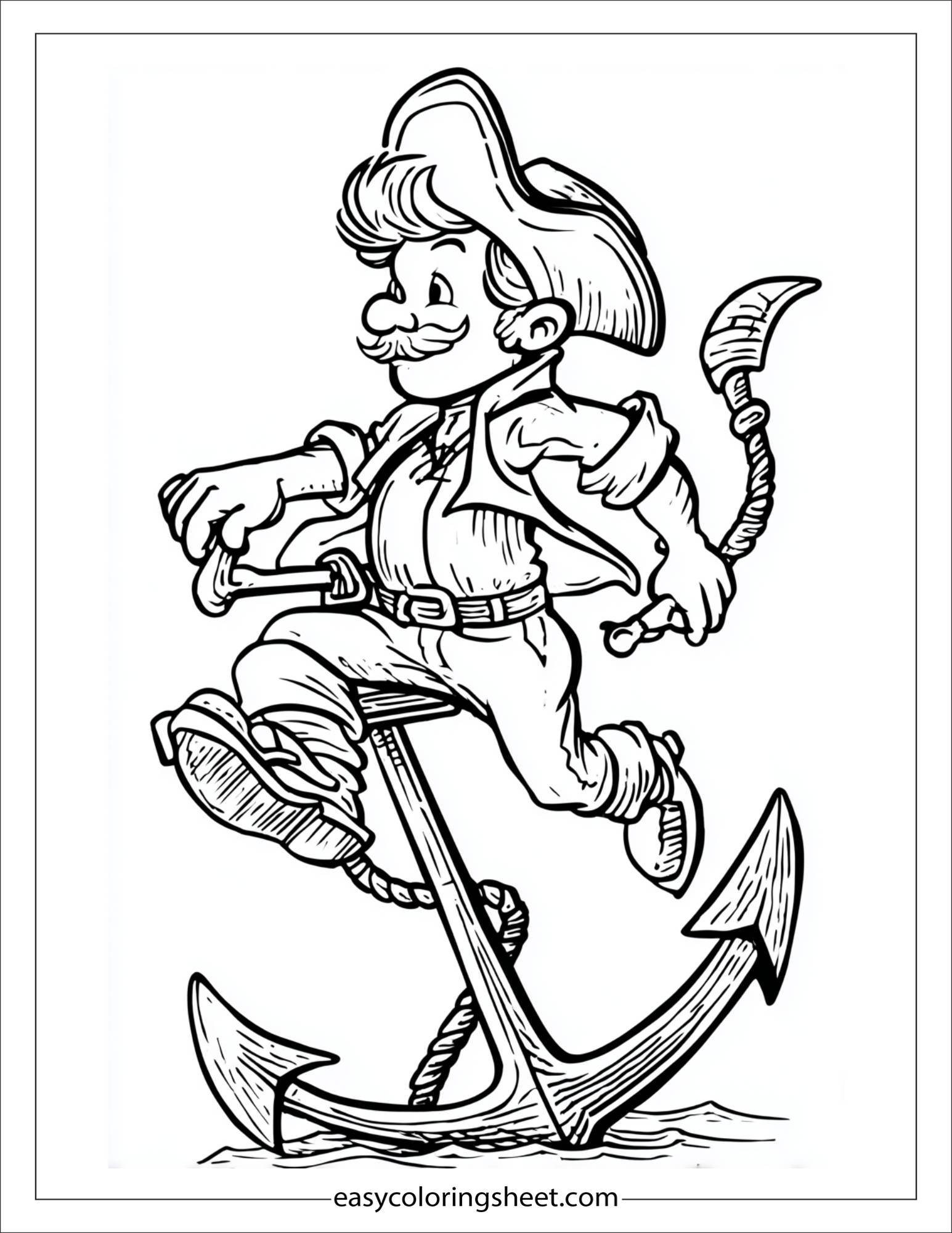 pirate tripping over anchor