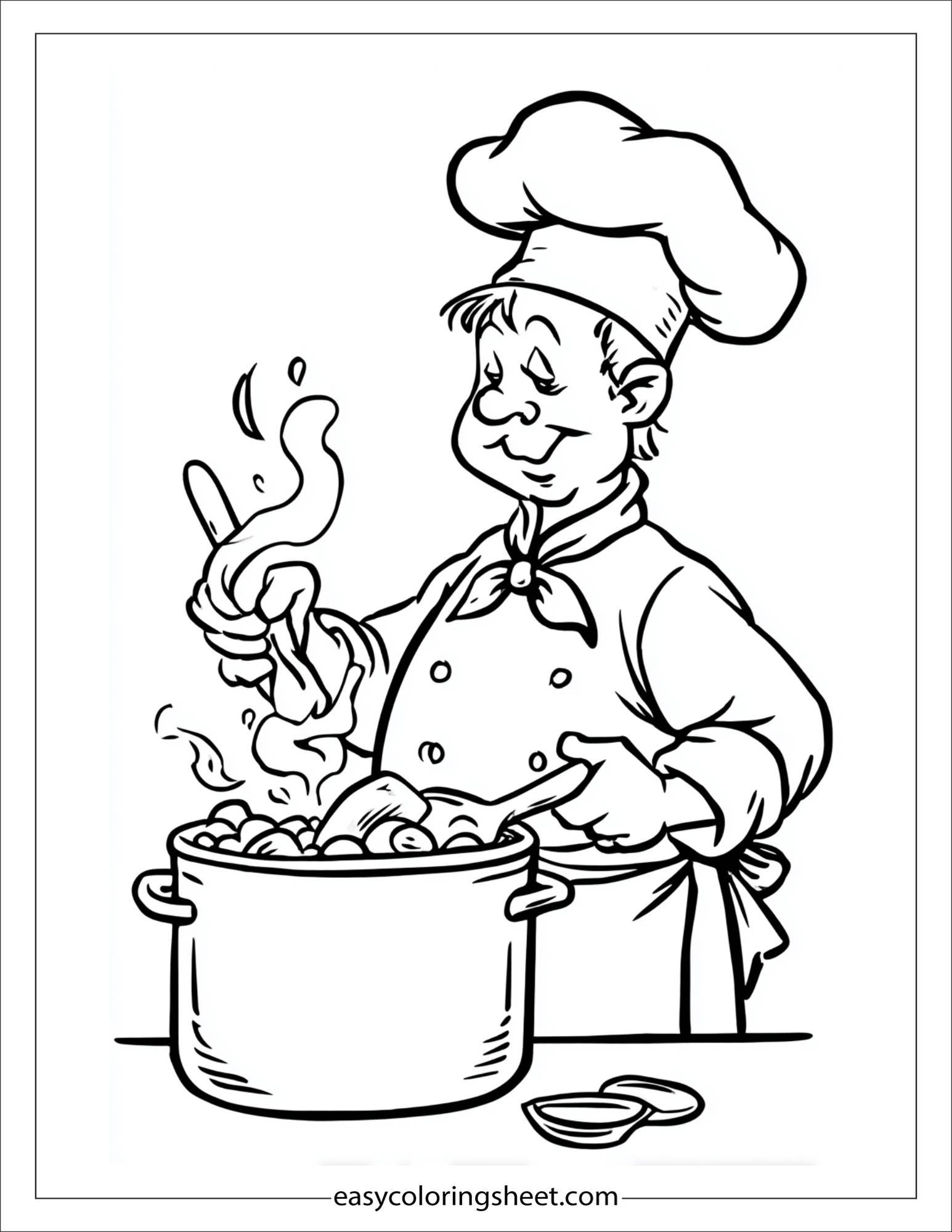 proud chef boiling pasta