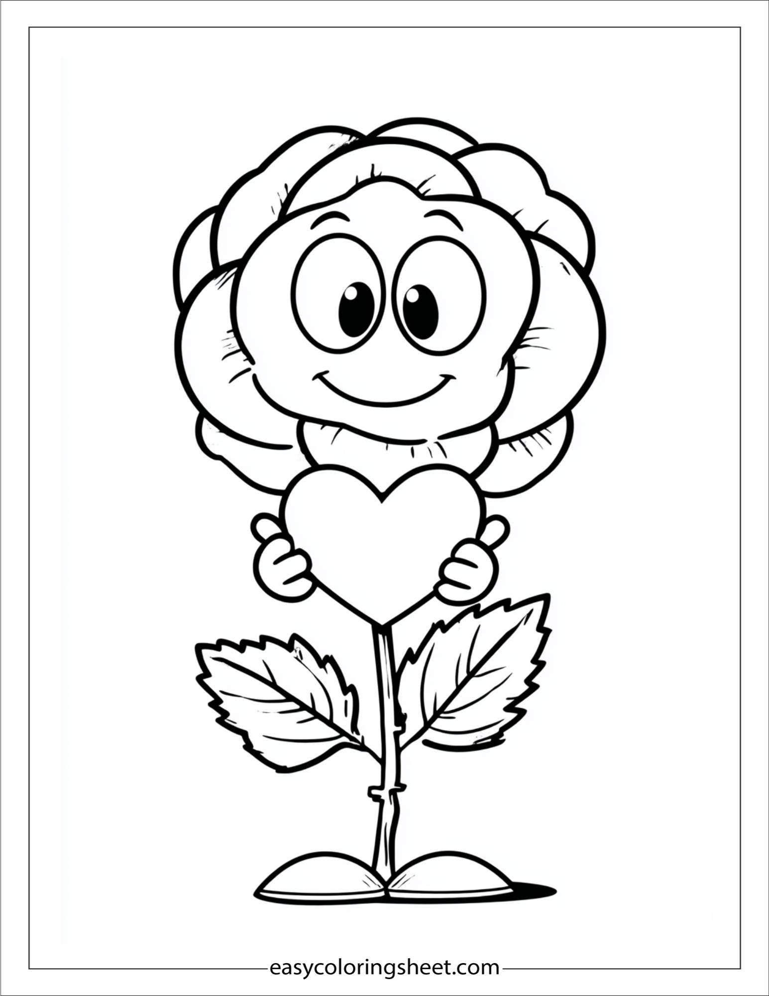 rose holding with love