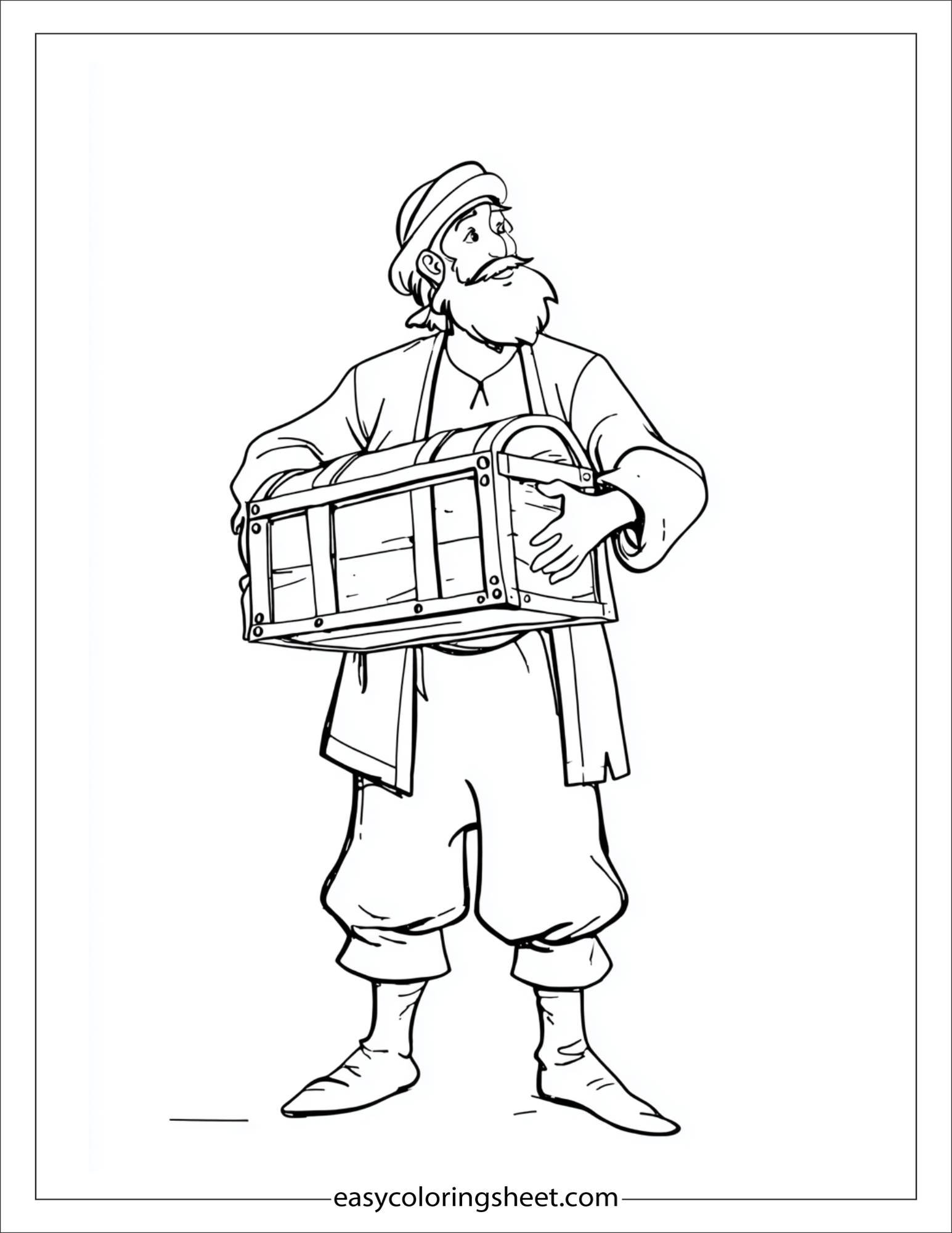 sinbad the sailor carrying treasure chest